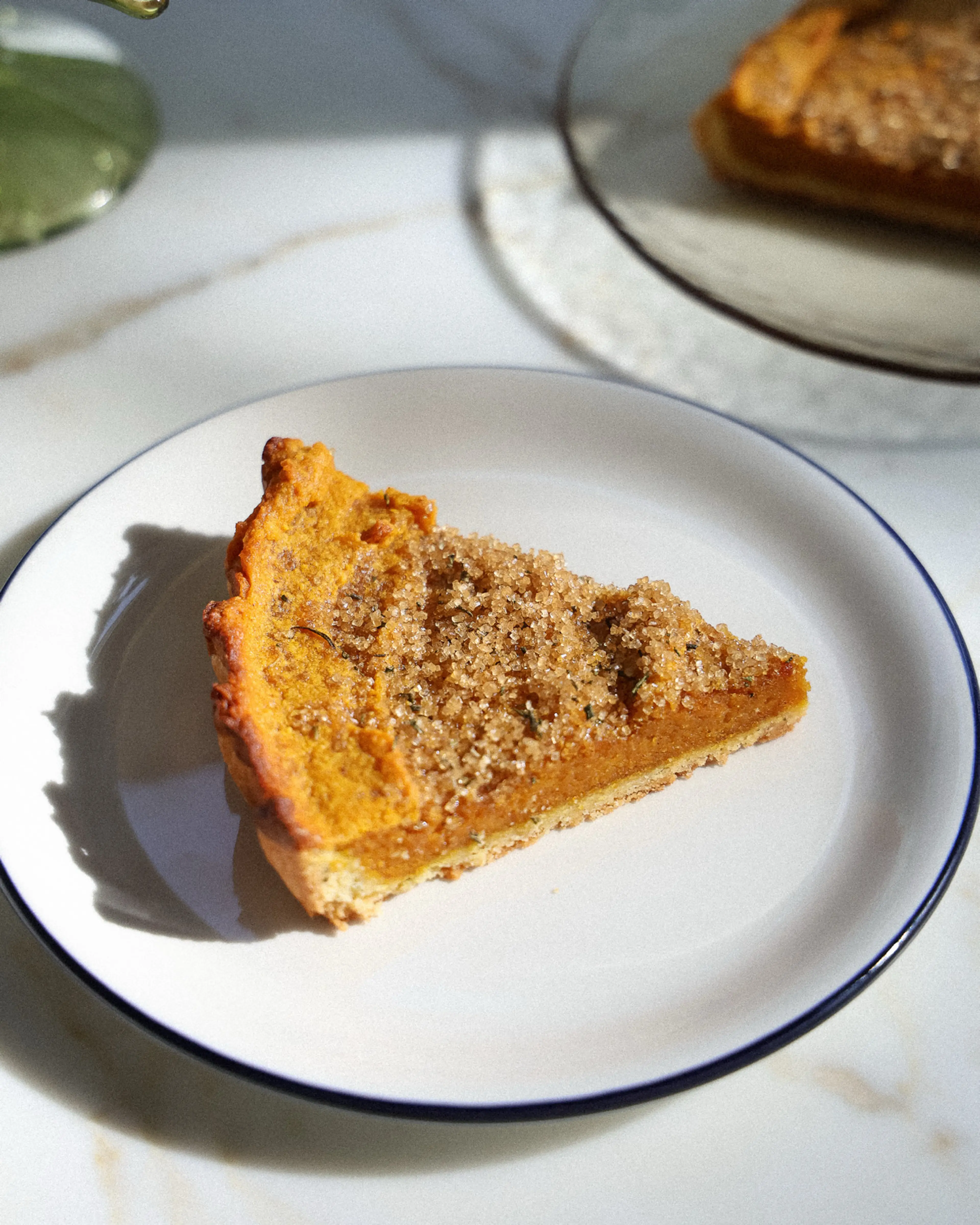 Frangipane Pumpkin Pie with Rosemary Sugar