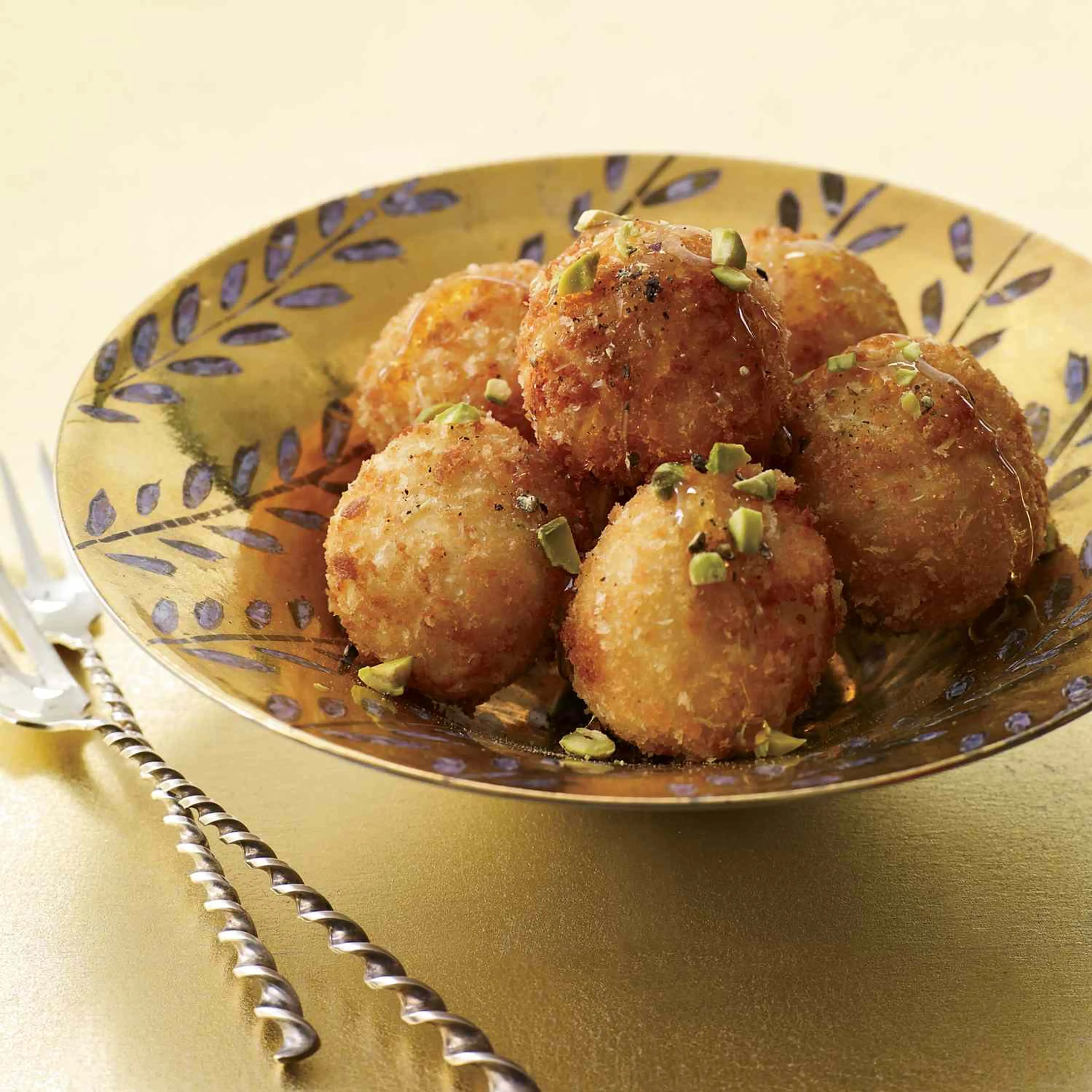 Tirokroketes (Greek Fried Goat Cheese Balls) with Honey