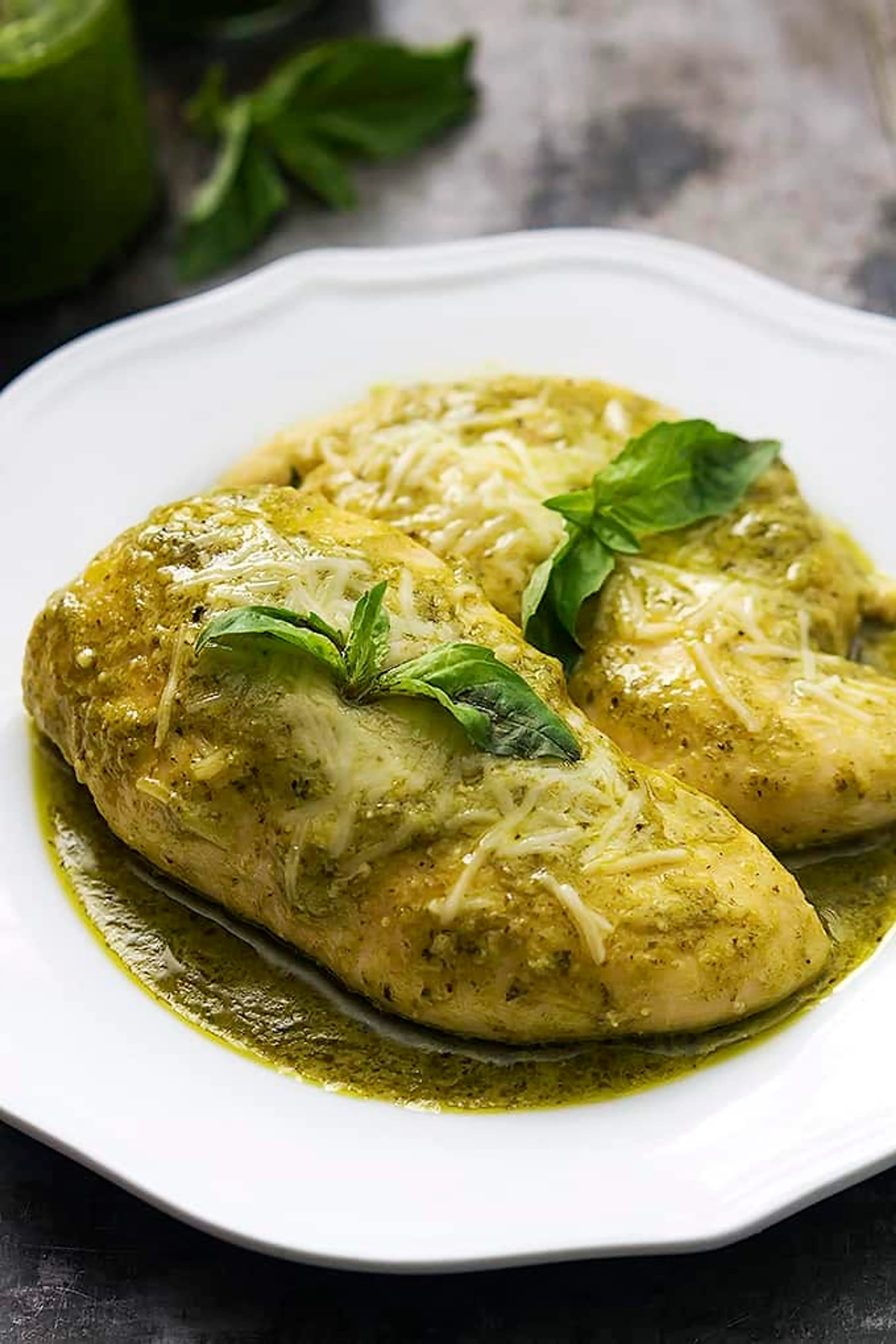 4 Ingredient Slow Cooker Pesto Ranch Chicken