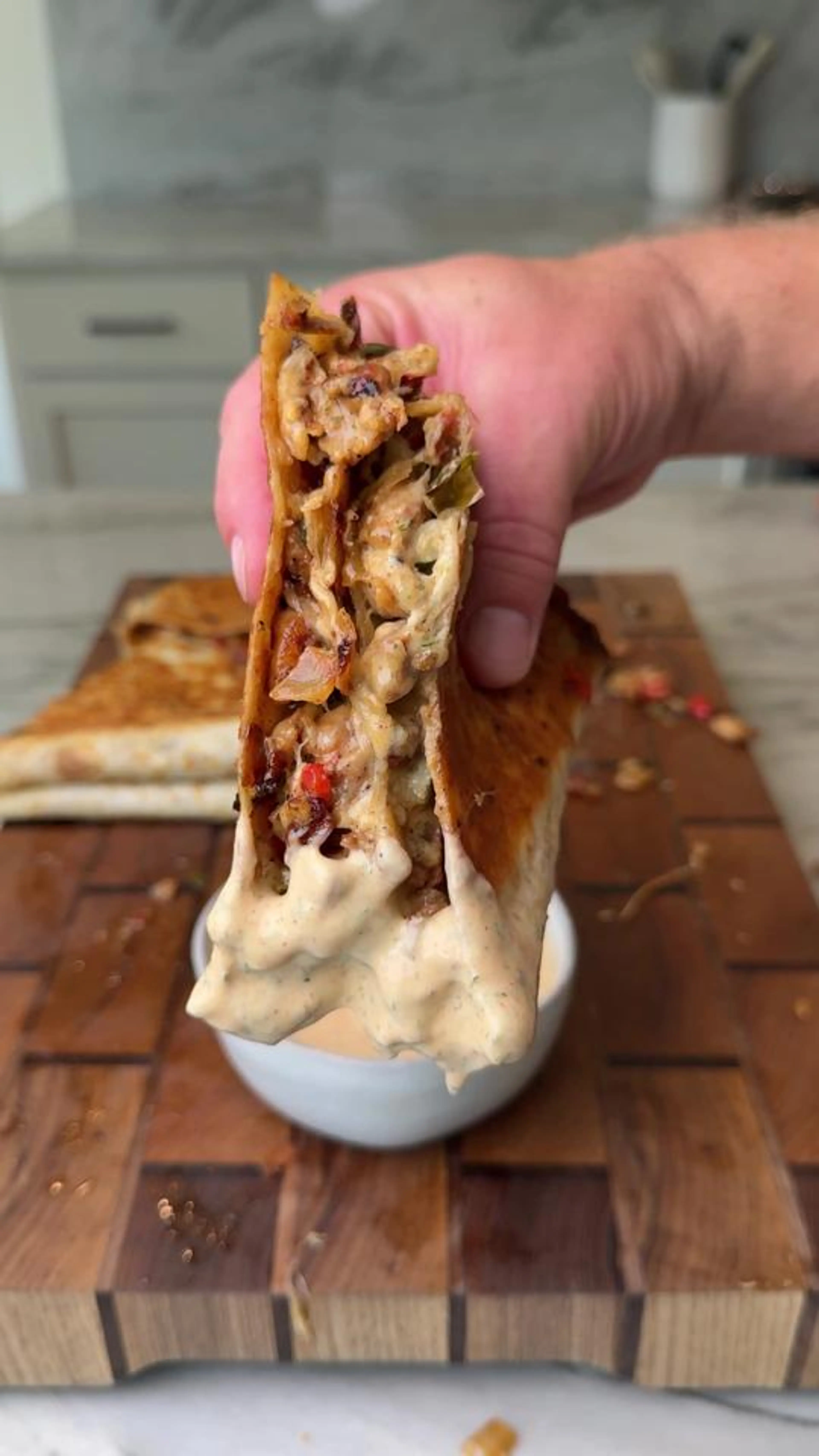 Chicken Bacon Hot Honey Ranch Quesadillas