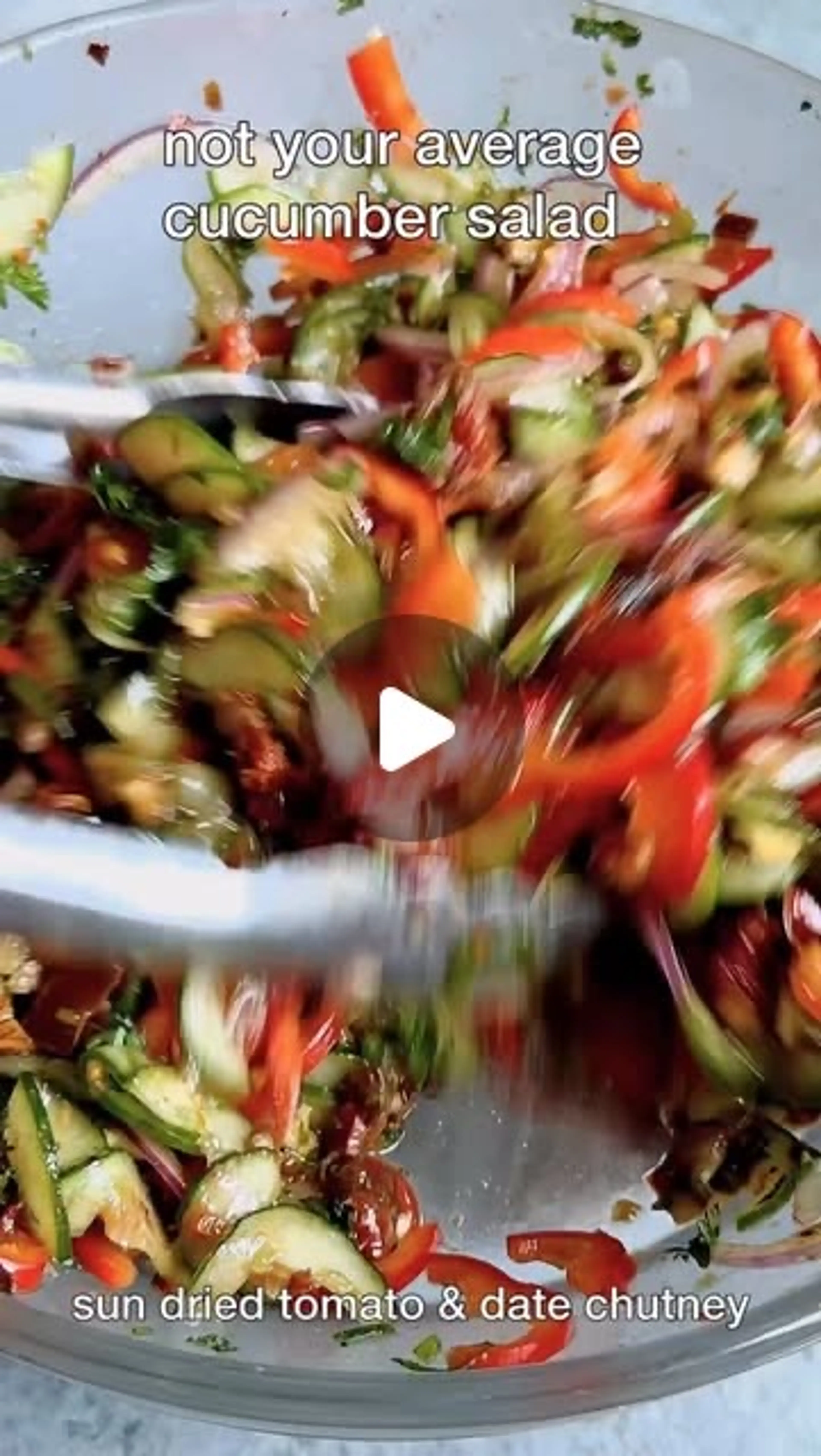 Cucumber & Bell Pepper Salad with Sun Dried Tomato & Date Ch