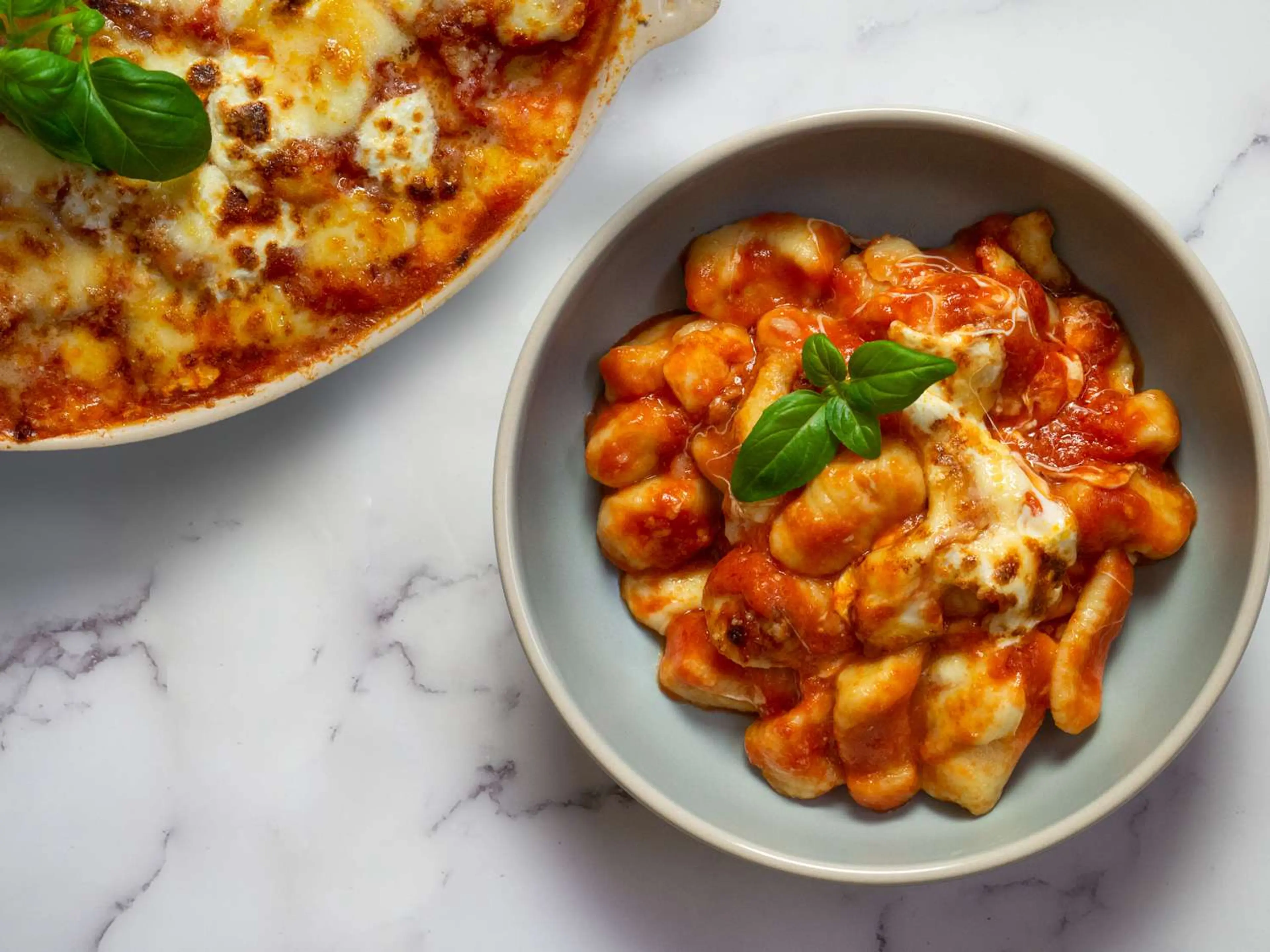 Gnocchi Alla Sorrentina (Baked Gnocchi With Tomato and Mozza