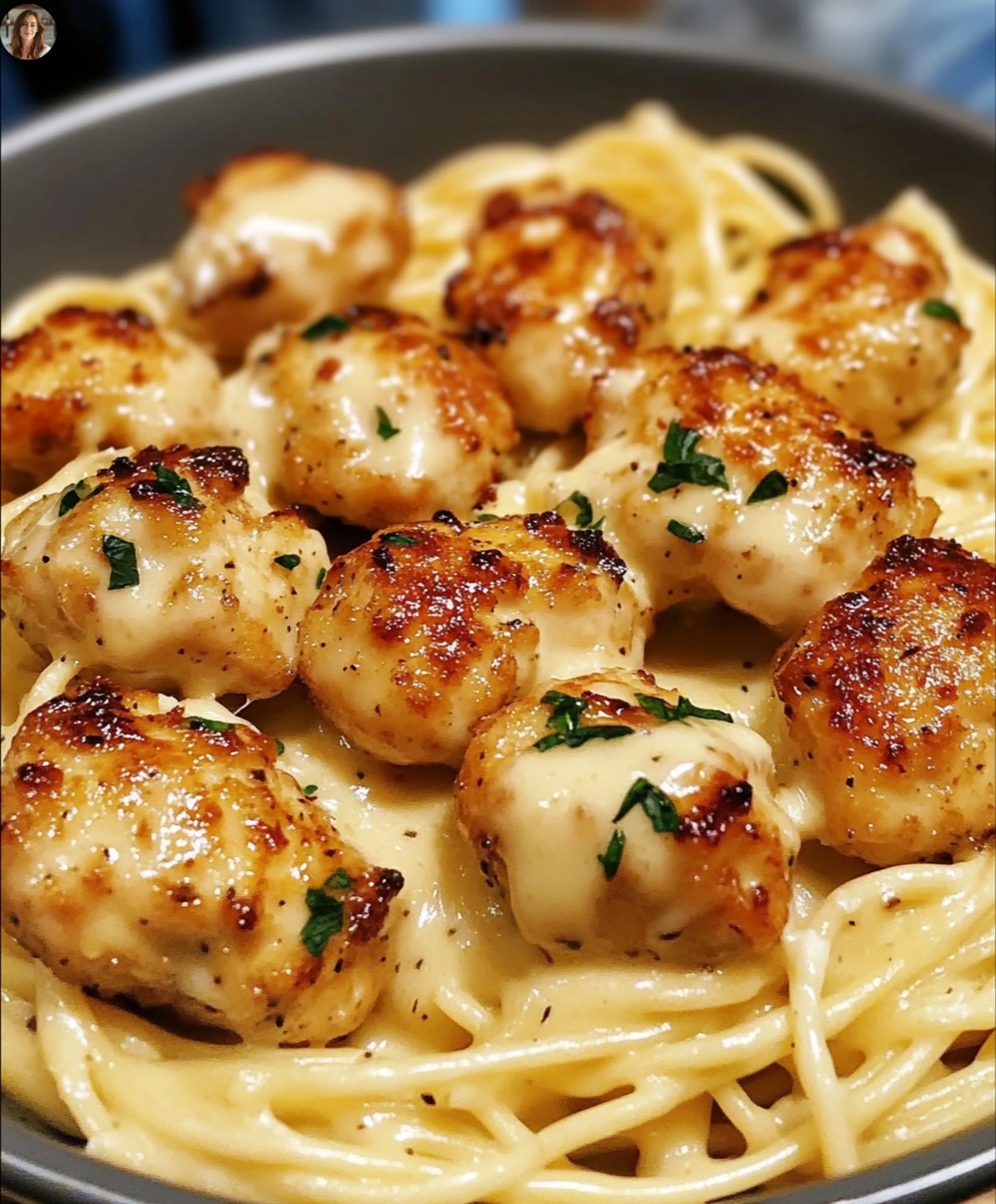 Garlic Butter Chicken Bites with Creamy Parmesan Pasta
