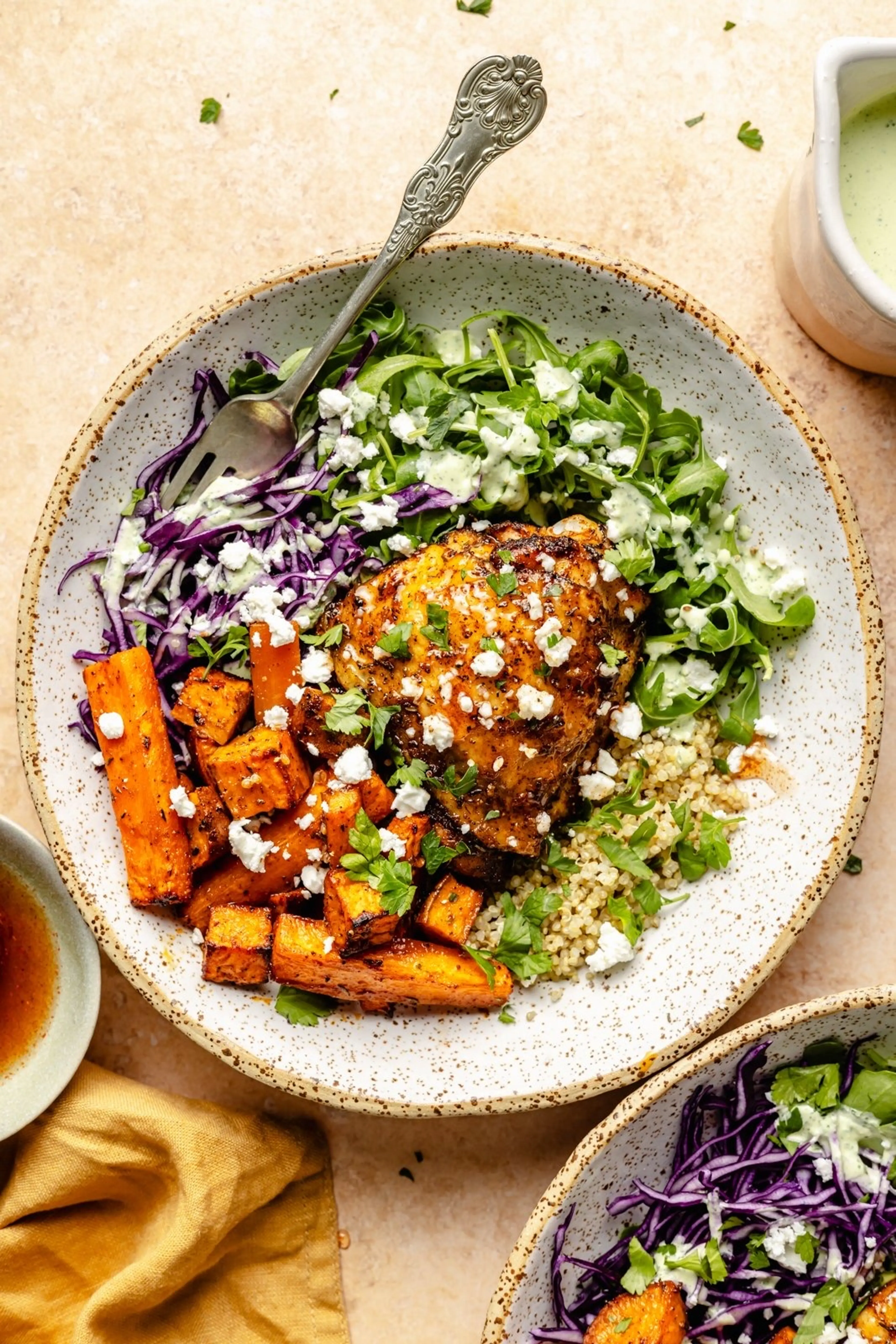 Sheet Pan Hot Honey Chicken and Veggie Glow Bowls