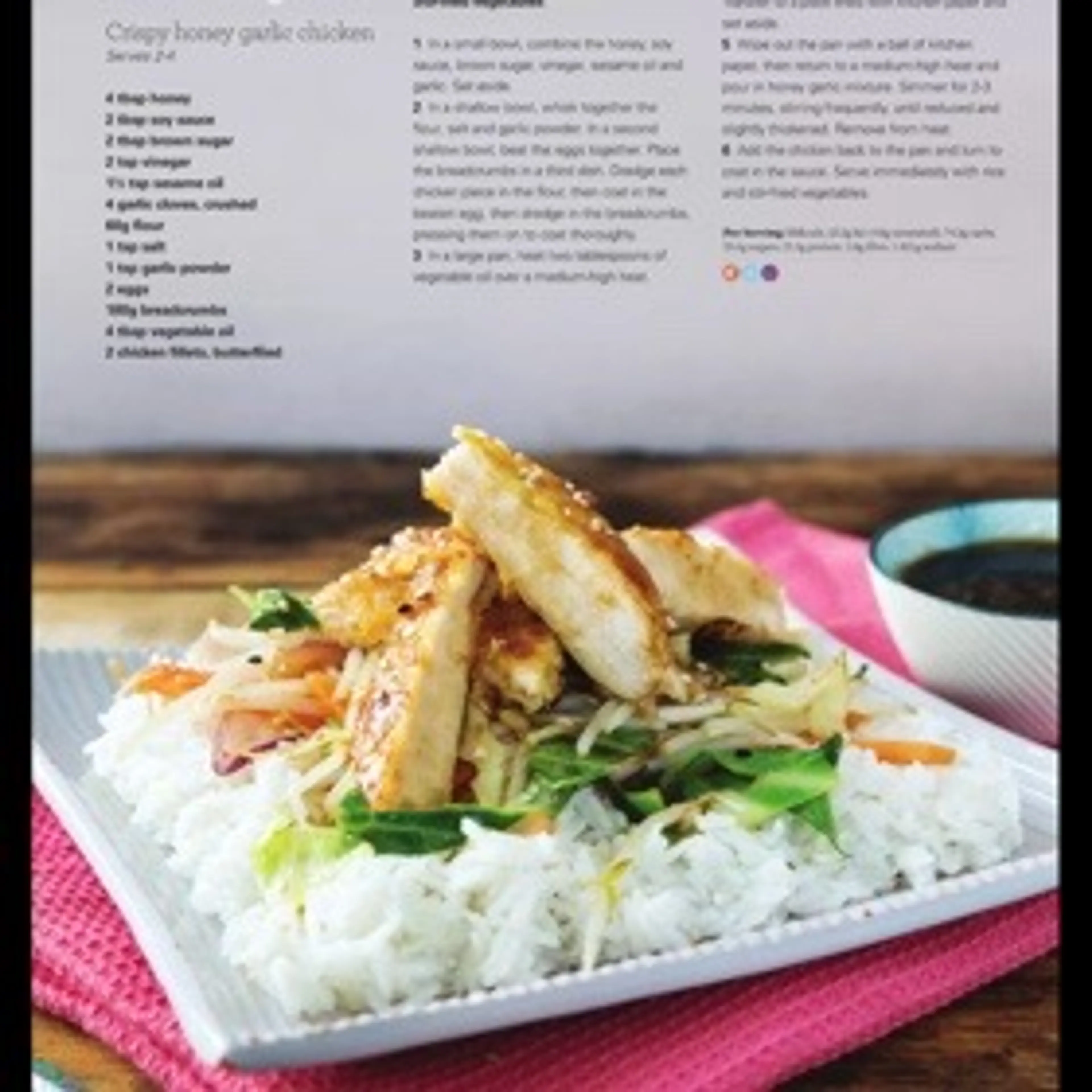 Crispy honey garlic chicken