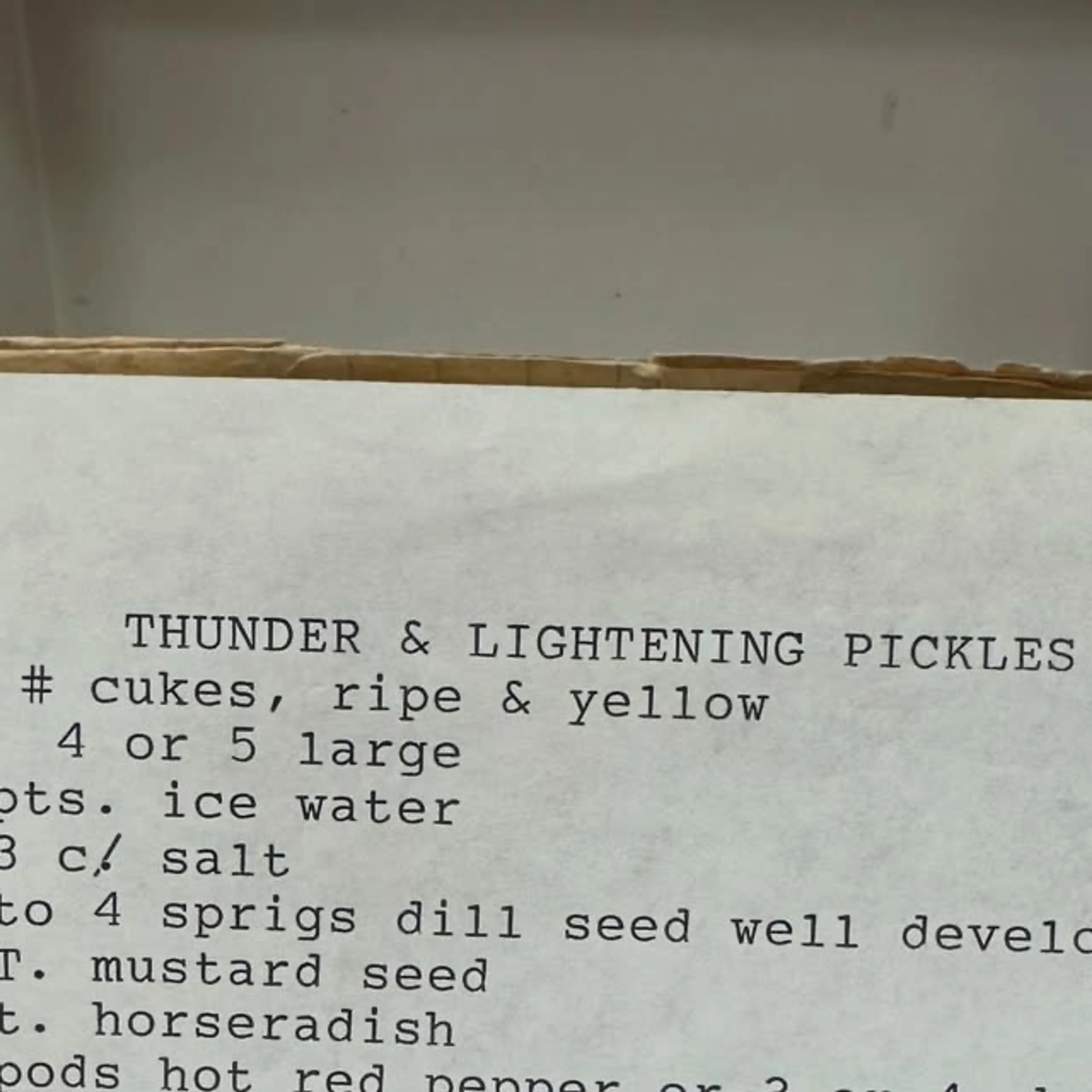 Thunder & Lightening pickles