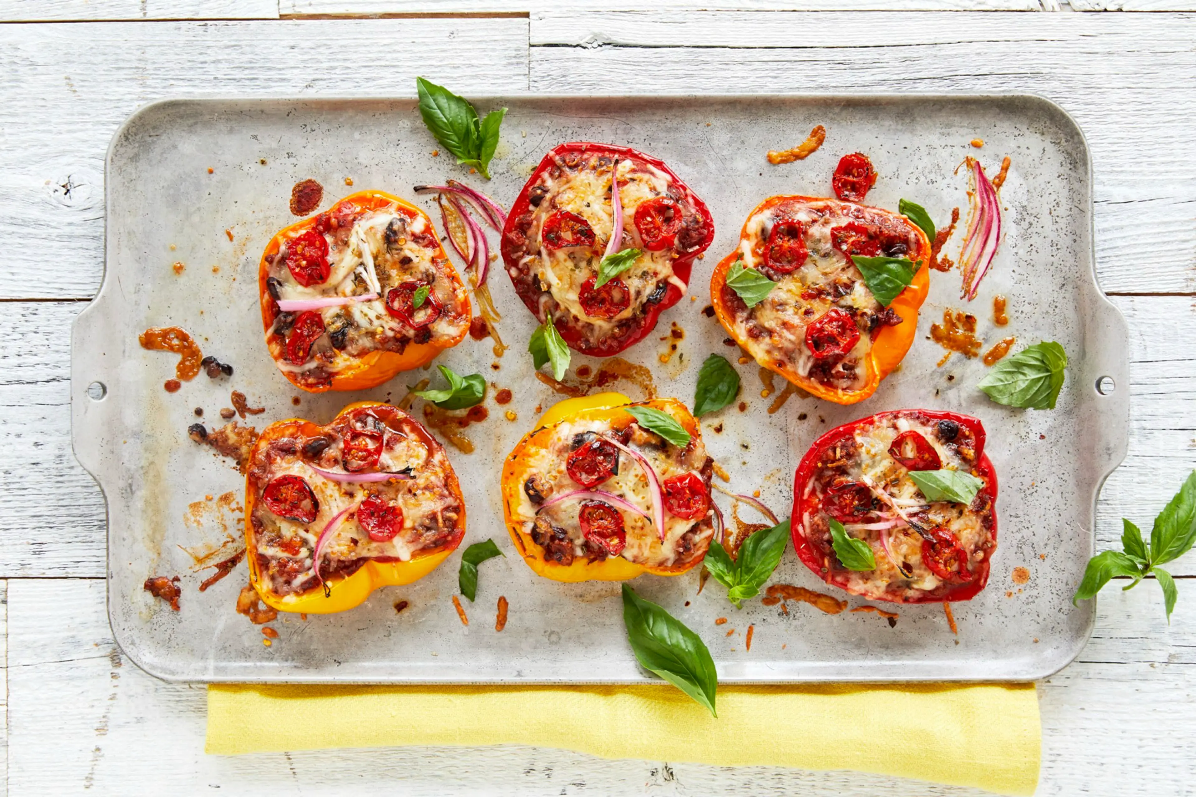 Healthy Bell Pepper Pizzas with Ground Turkey