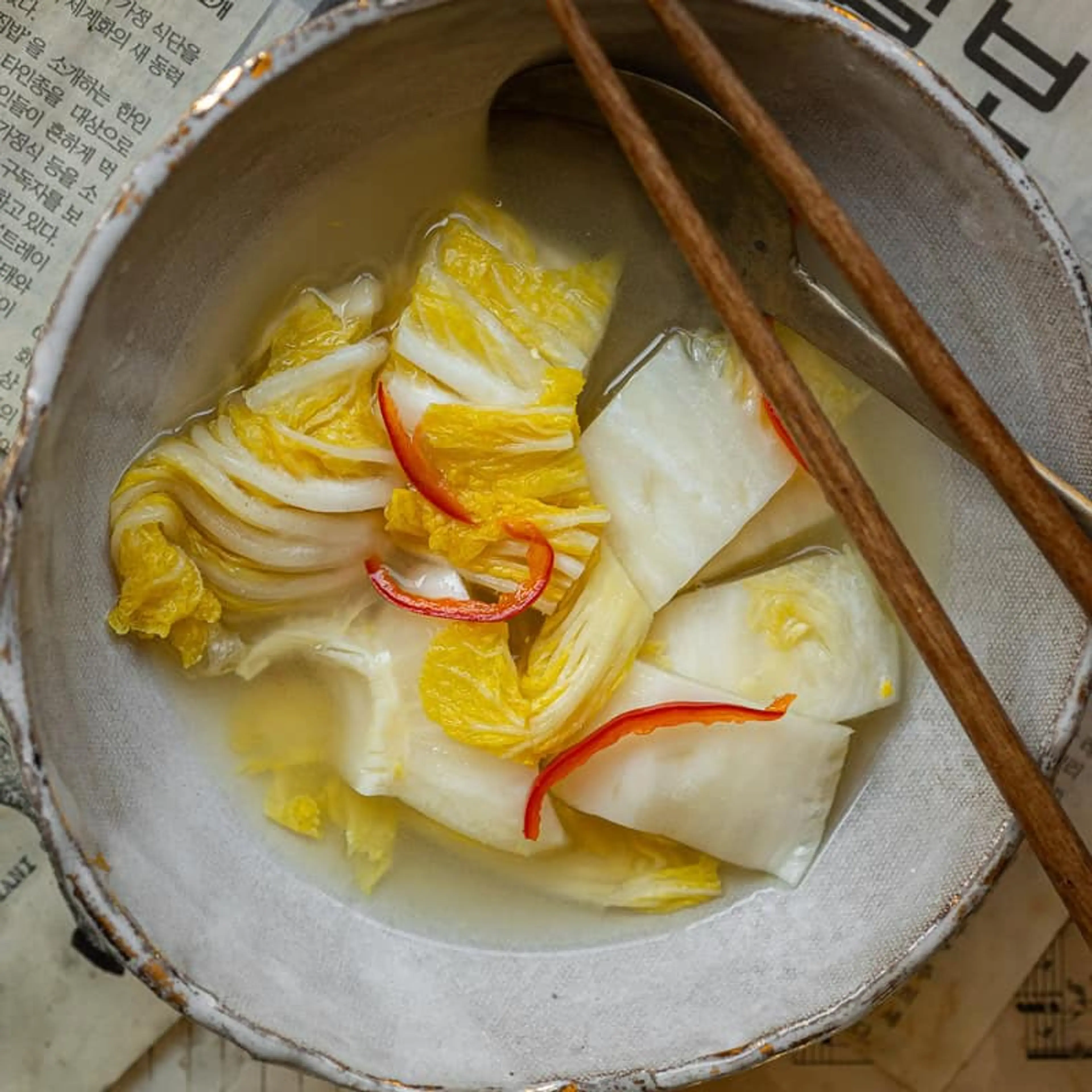 Vegan White Kimchi (Baek Kimchi).