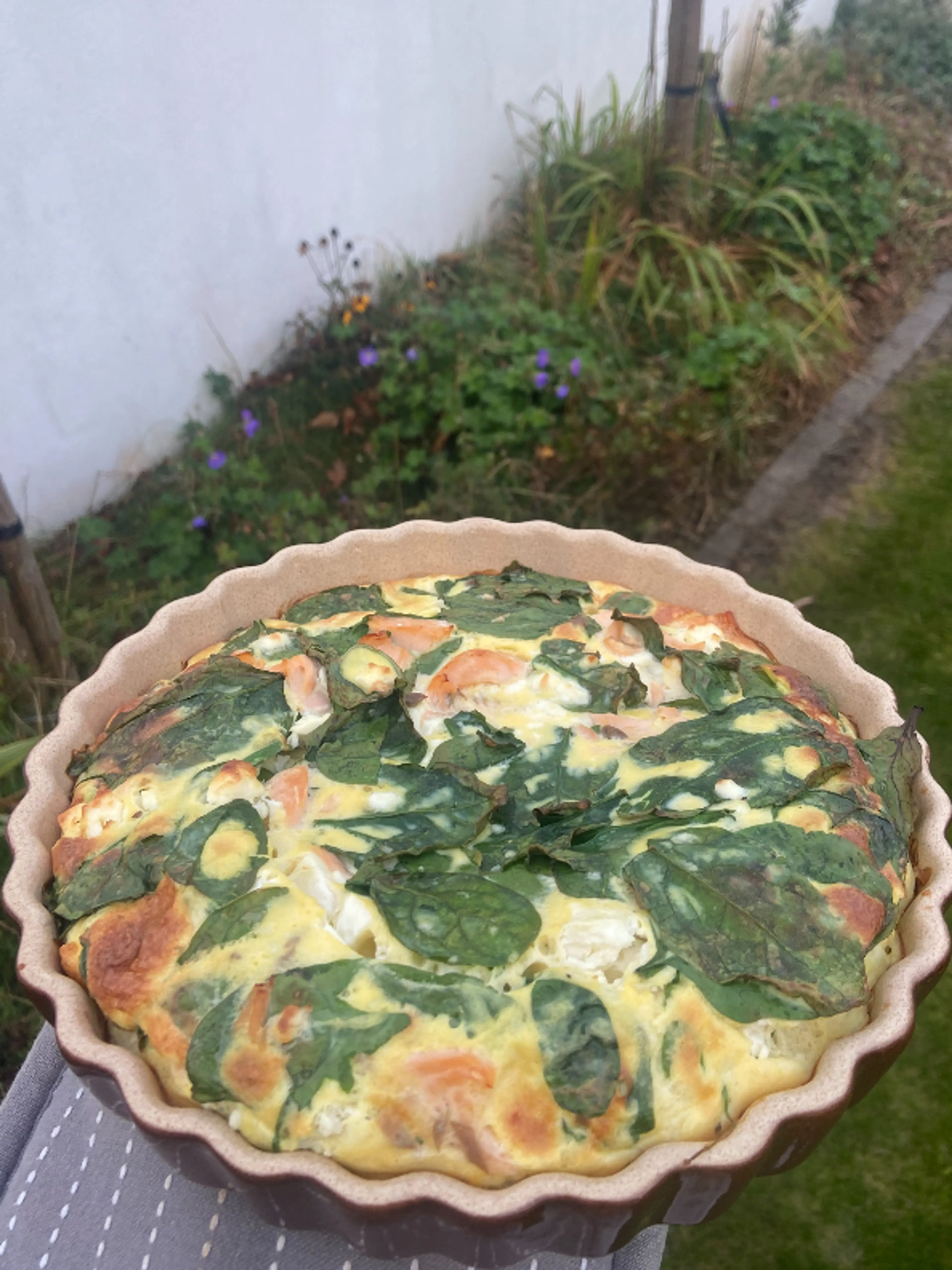 Salmon, Spinach & Feta Frittata
