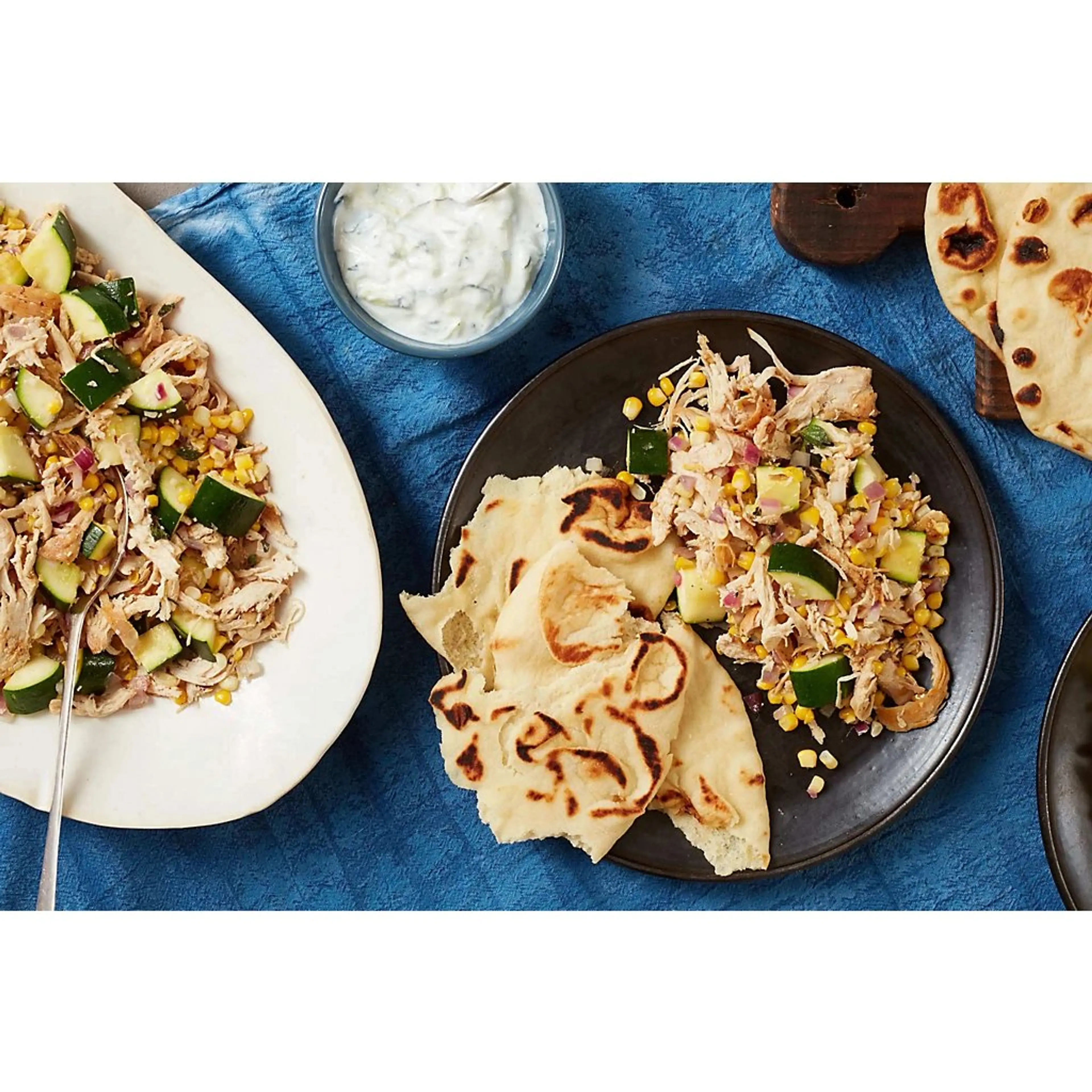 Mediterranean Chicken with corn and zucchini