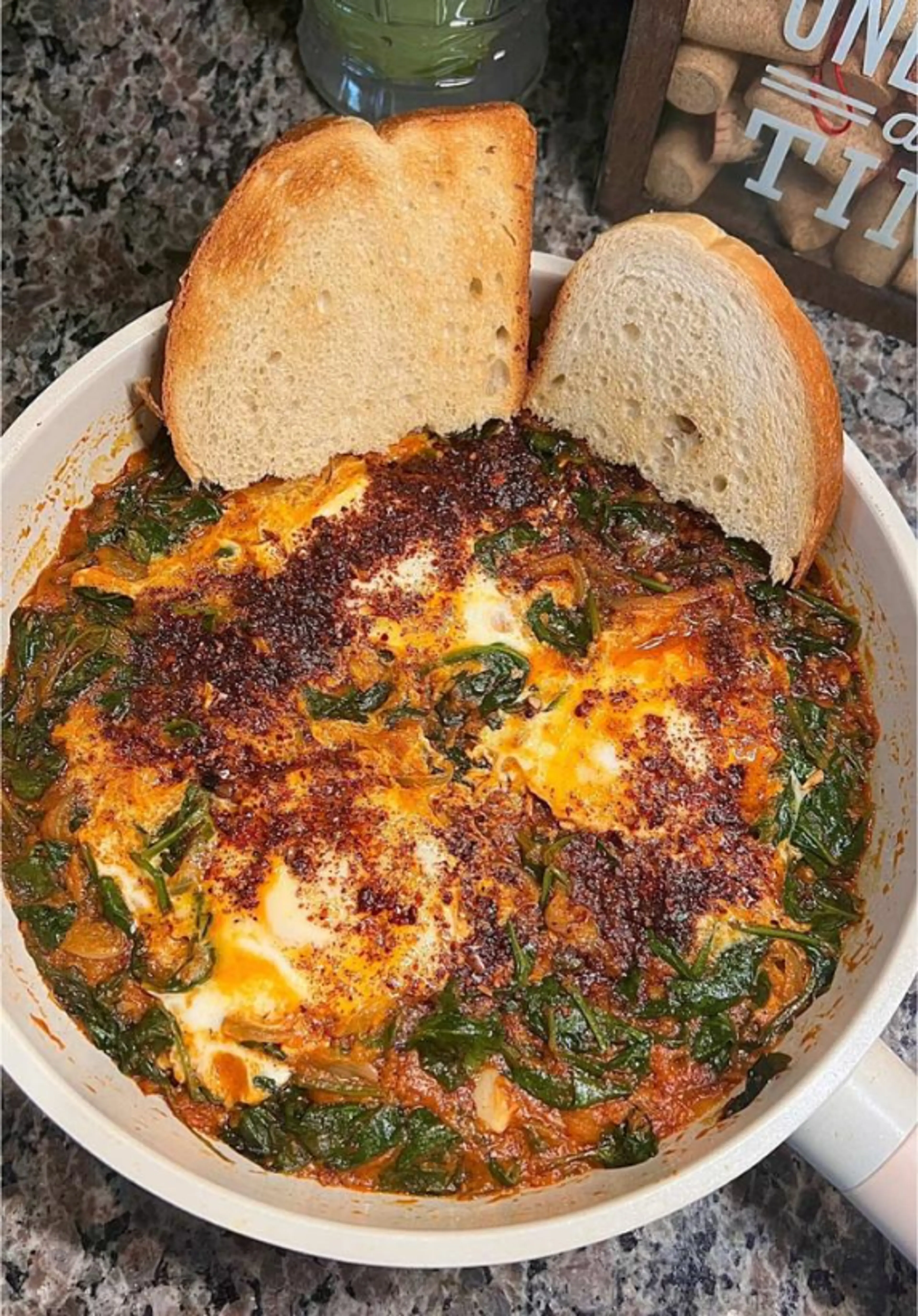 Ispanaklı Yumurta, Meaning “eggs with Spinach"
