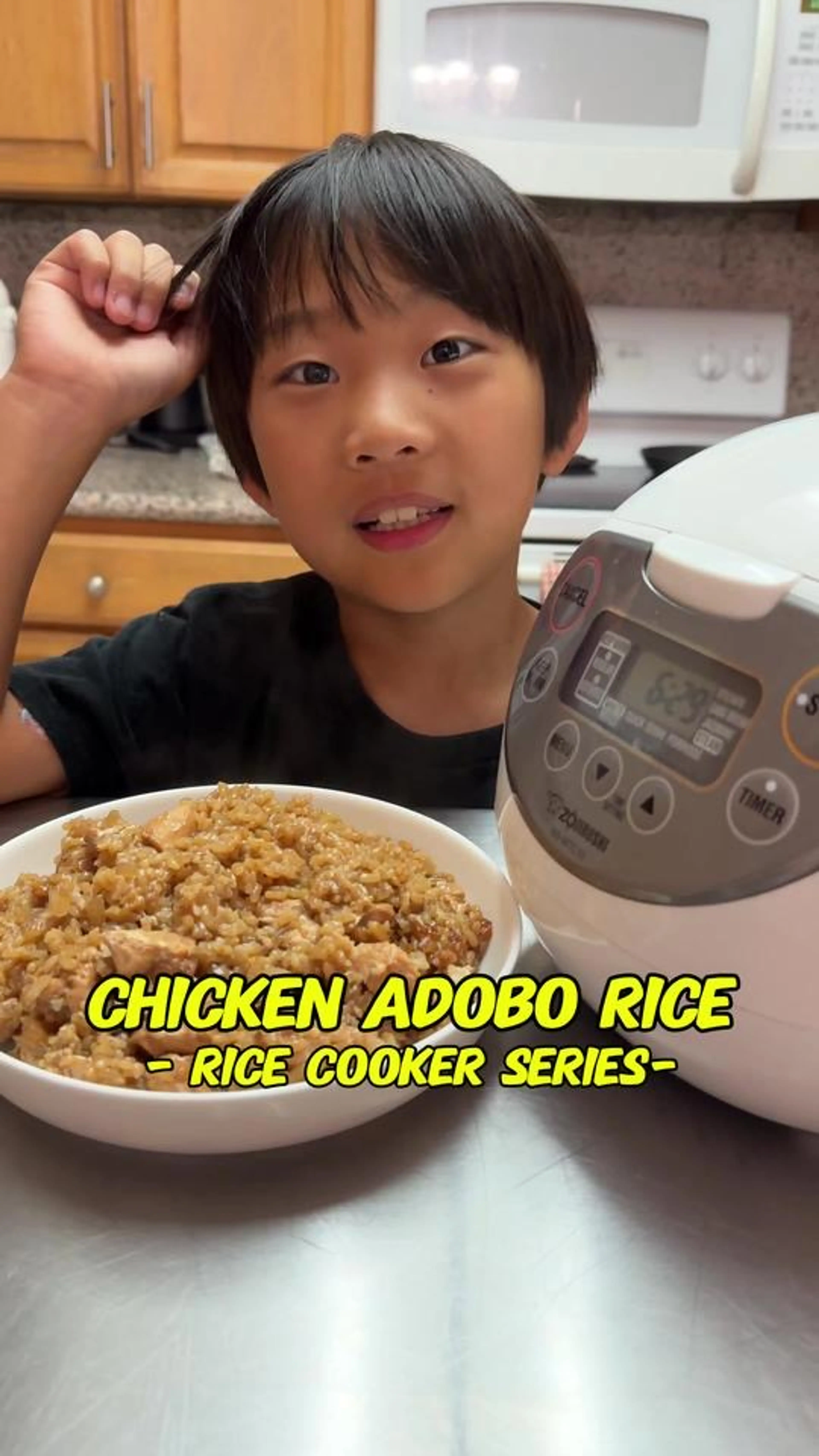 Chicken Adobo Rice in the Rice Cooker