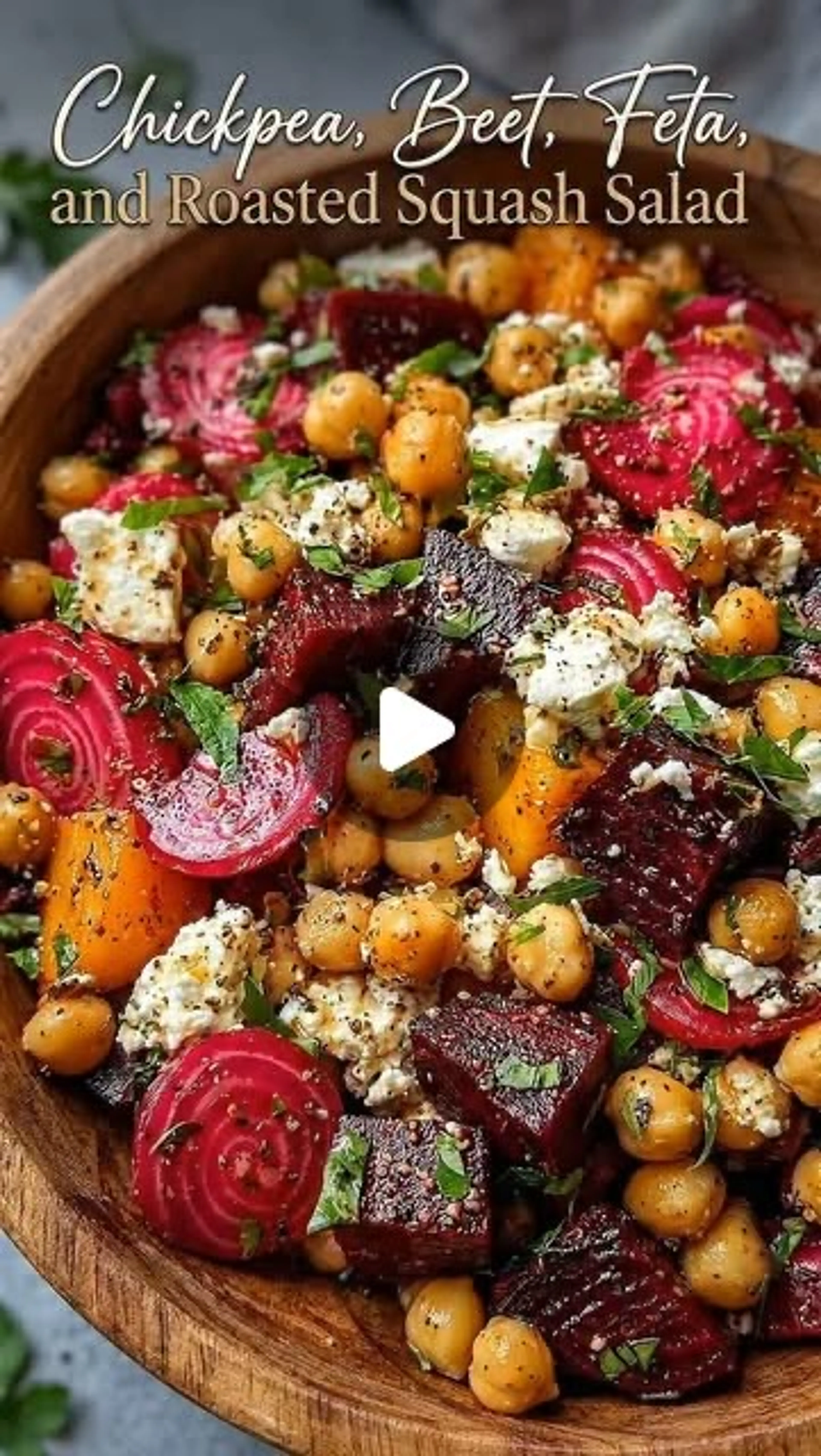 Chickpea, Beet, Feta & Roasted Squash Salad