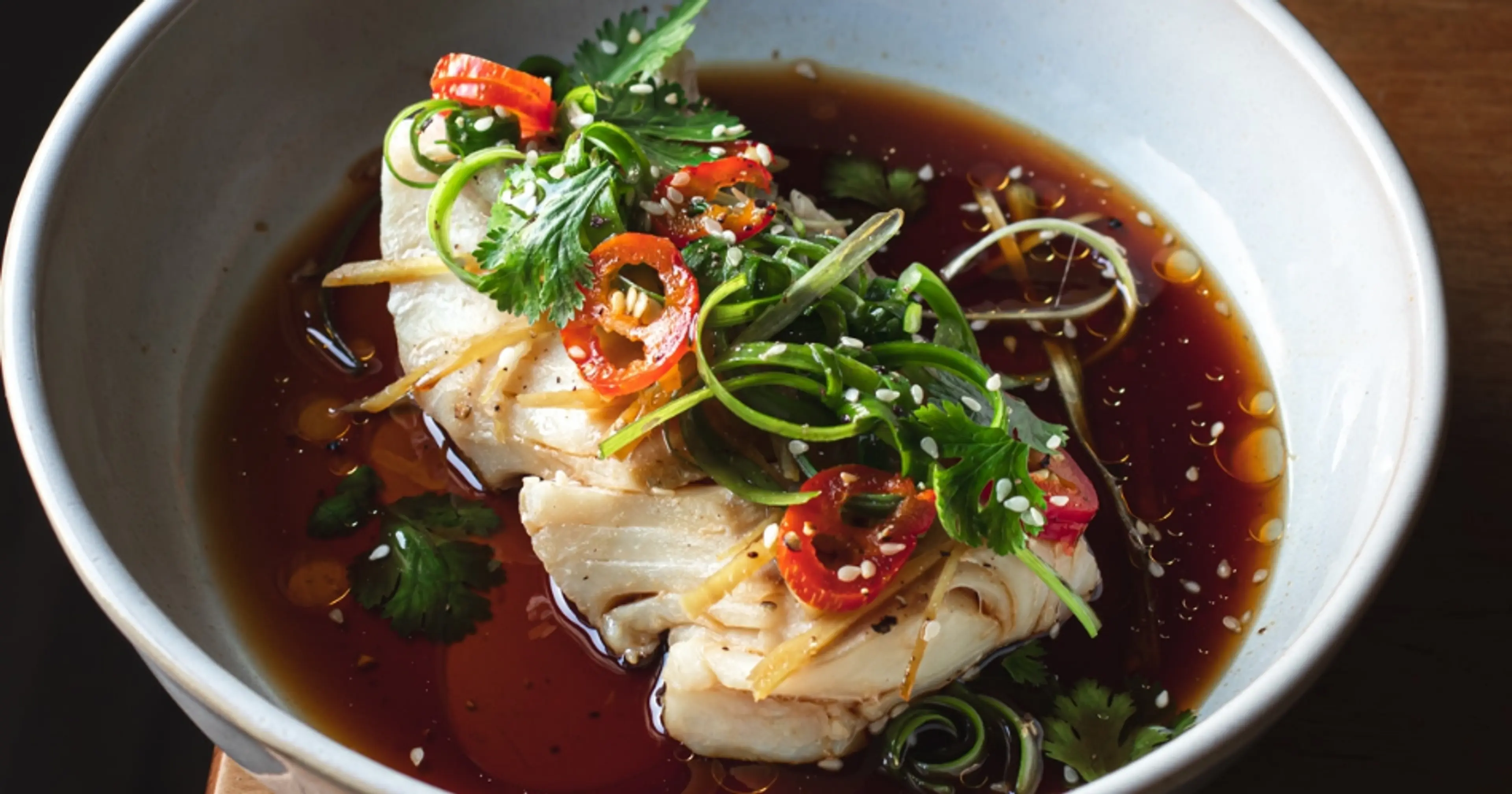Cantonese Steamed Fish with Ginger and Spring Onion