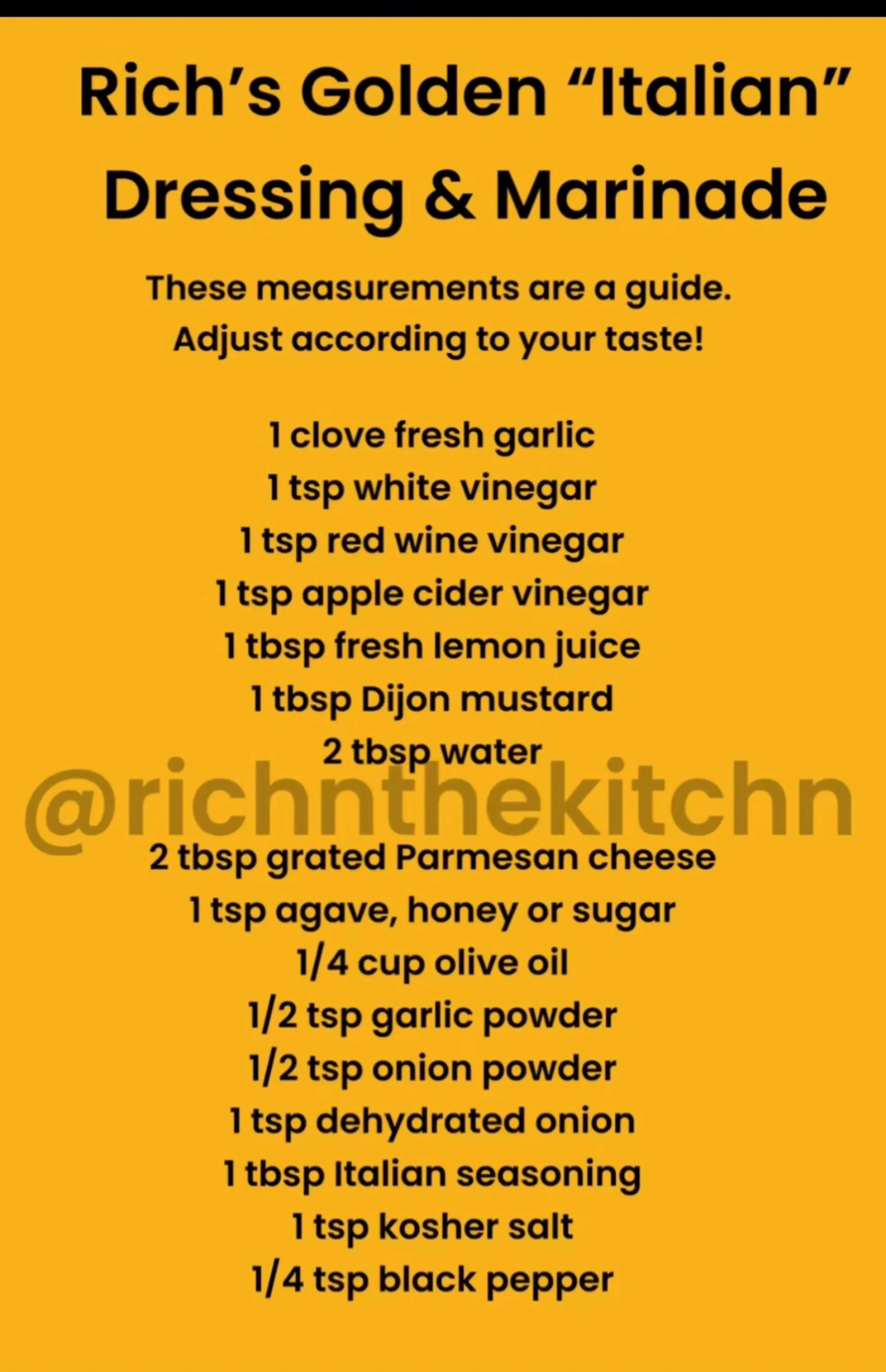 Rich's Golden "Italian" Dressing & Marinade