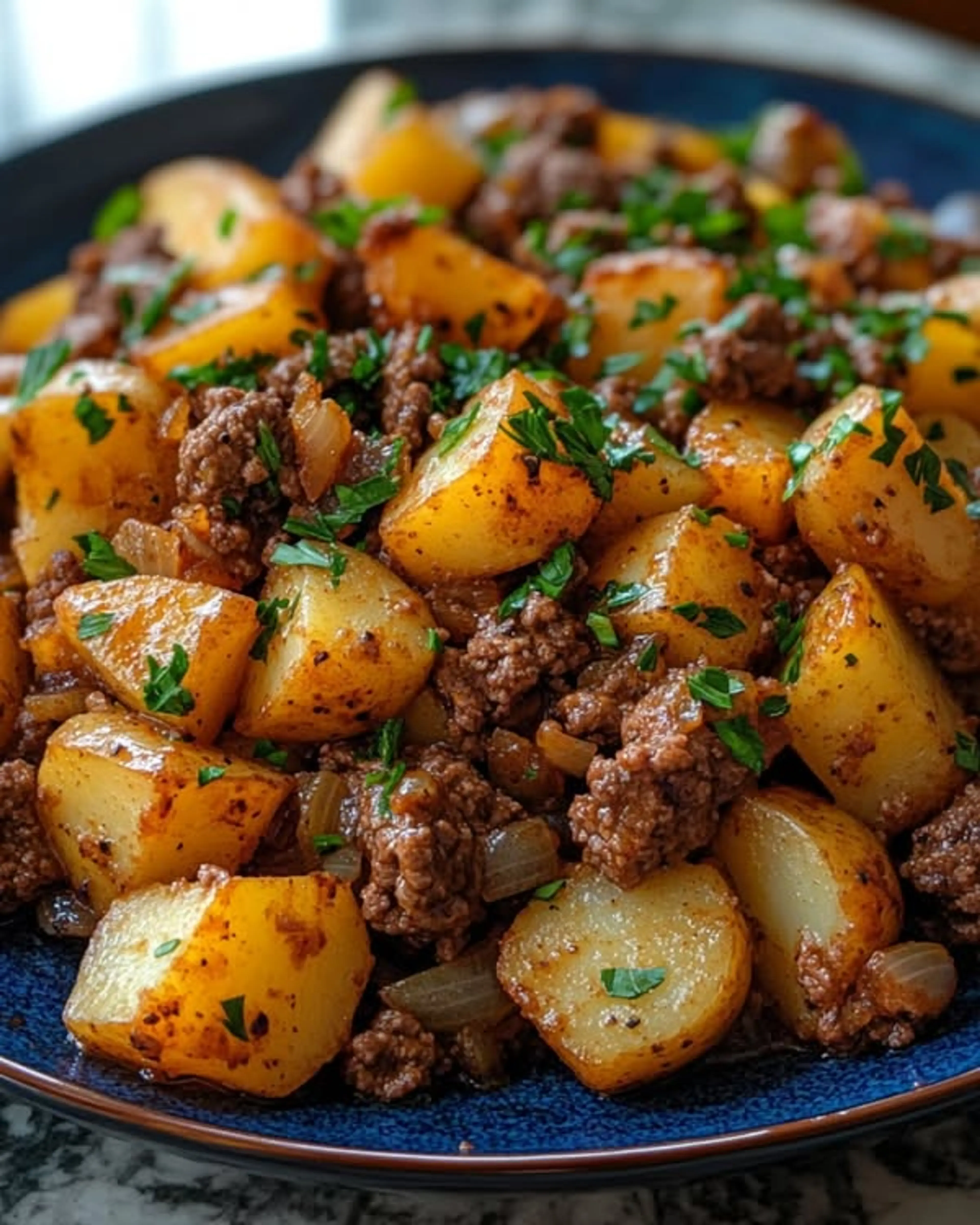 Velvety Garlic Beef & Potato Skillet