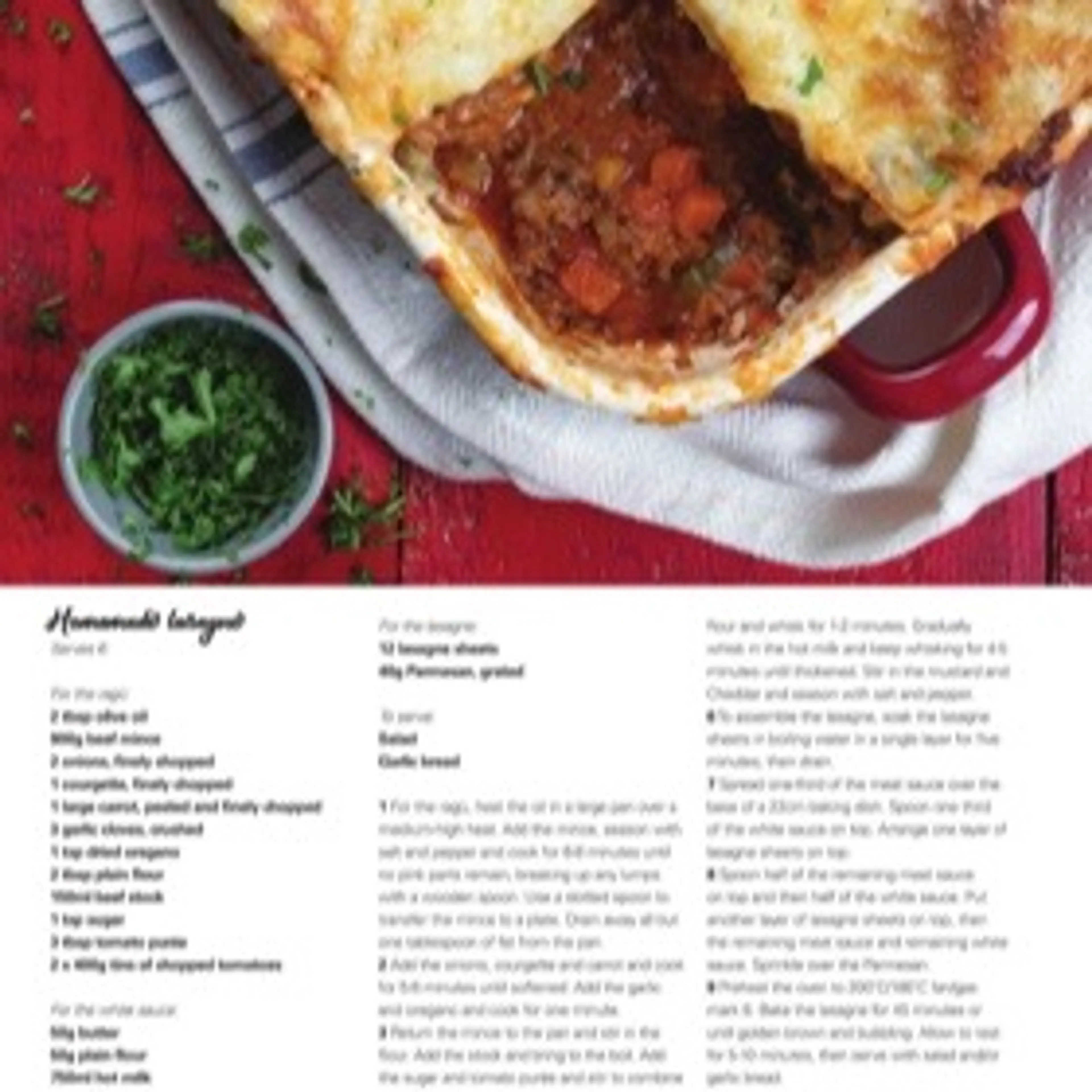 Homemade lasagne