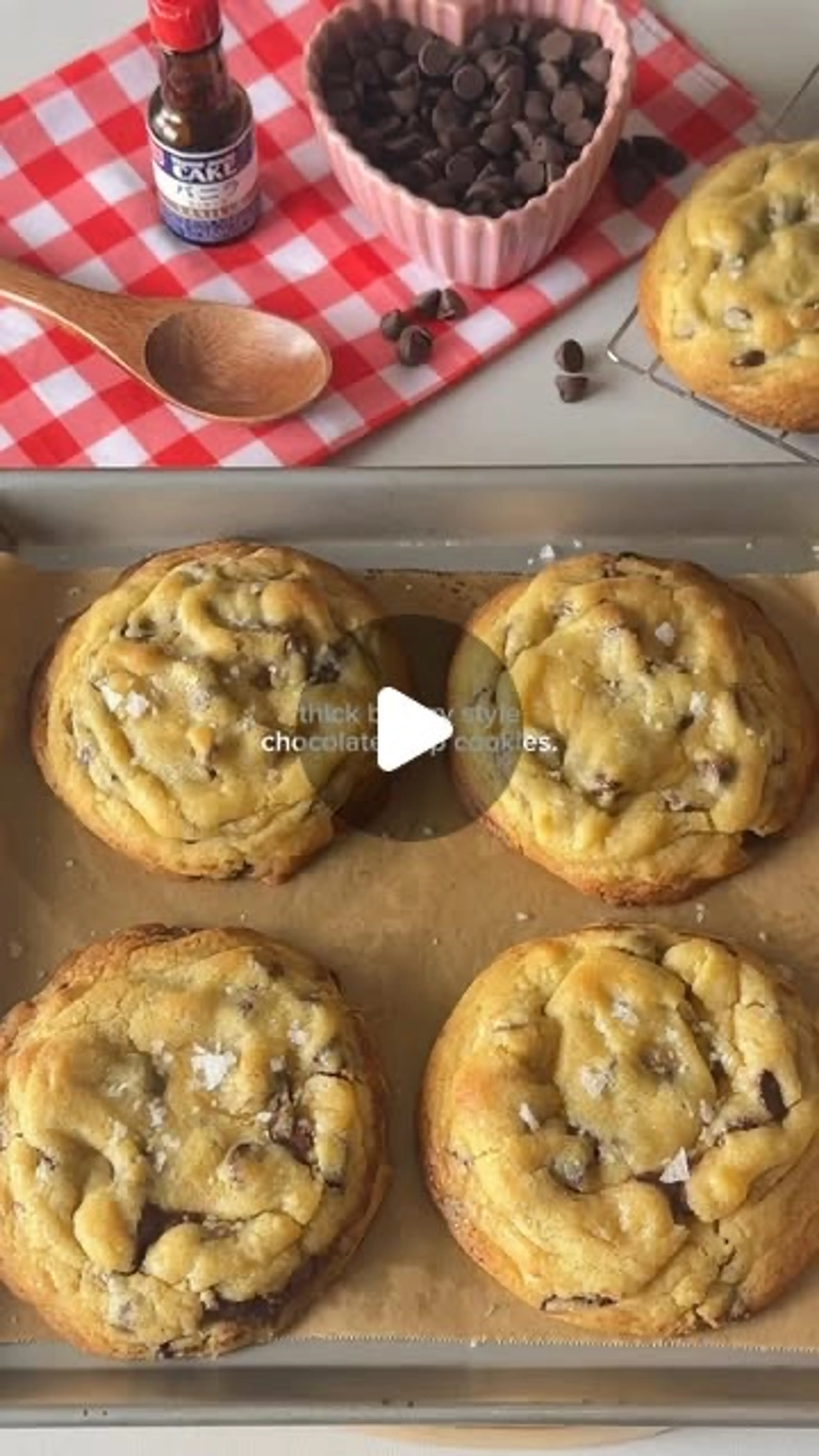 Thick Bakery Style Chocolate Chip Cookies