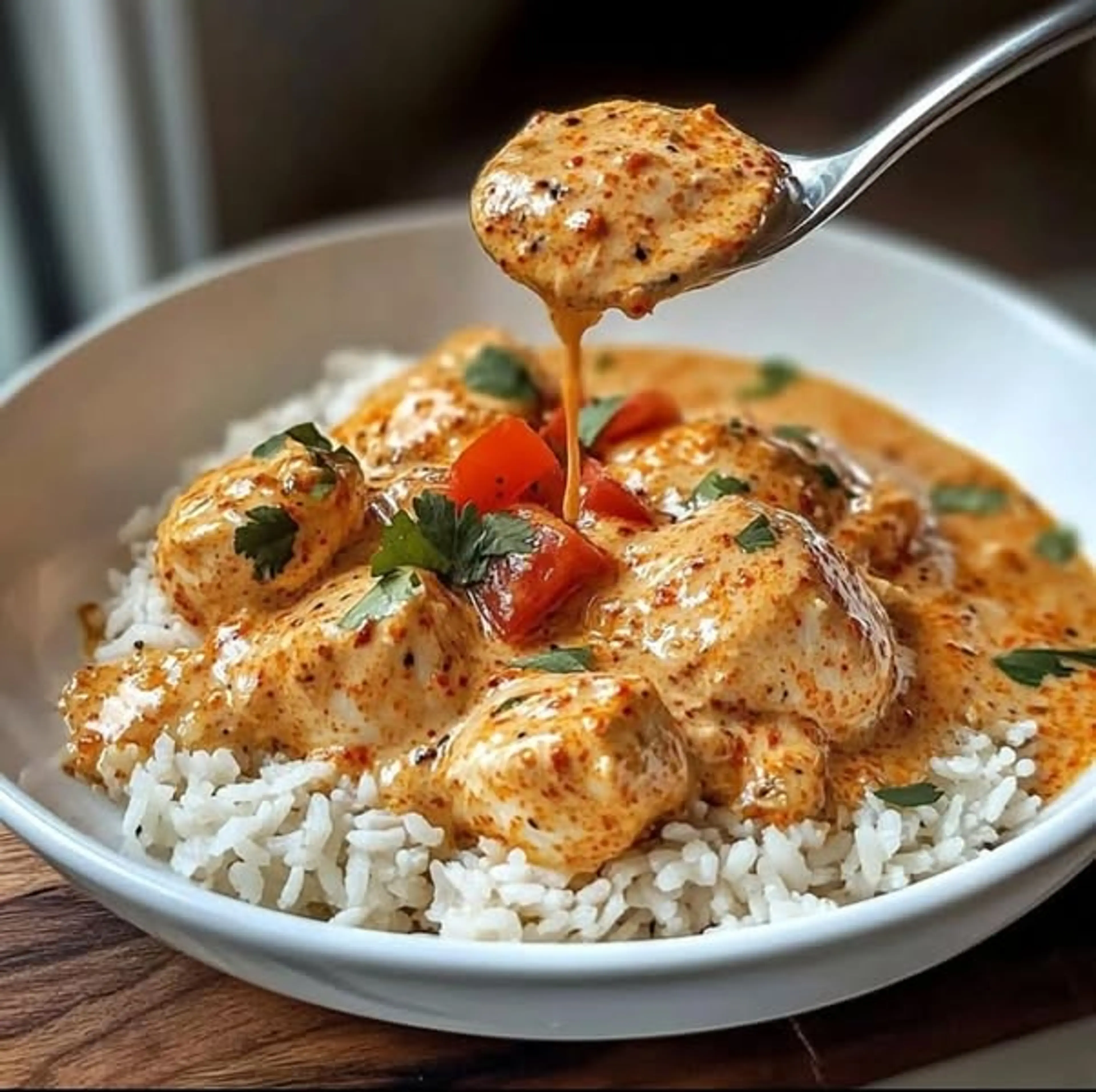 Creamy Paprika Chicken with Tender Rice in a Velvety Sauce –