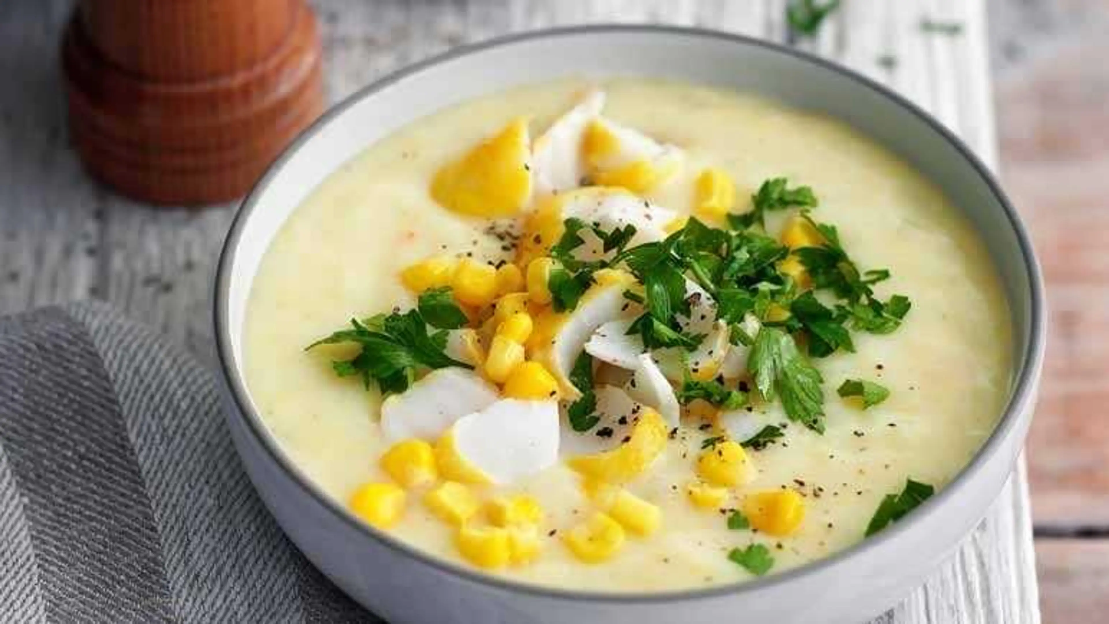 Corn and haddock chowder