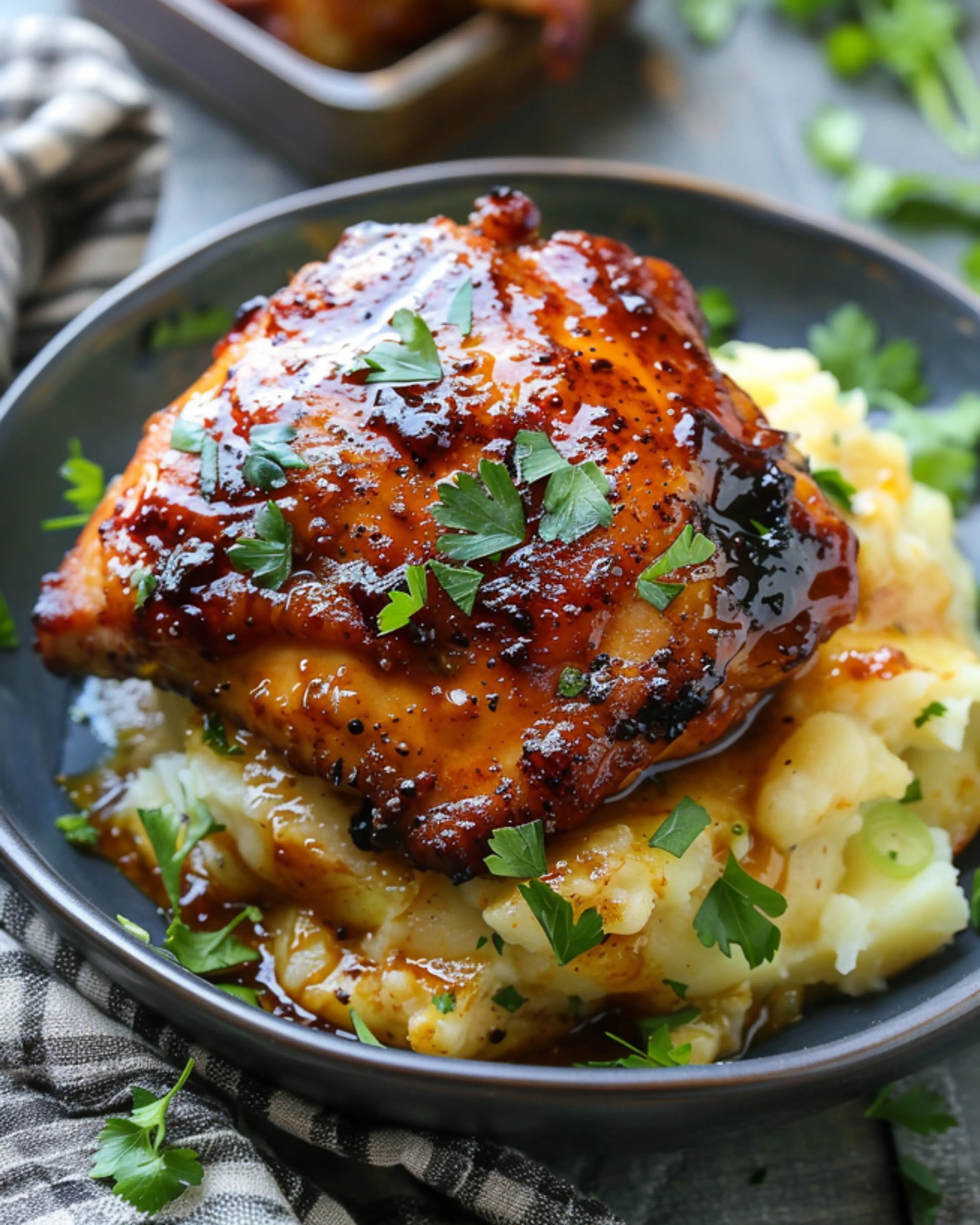 Chipotle Honey Chicken Thighs With Mashed Potatoes