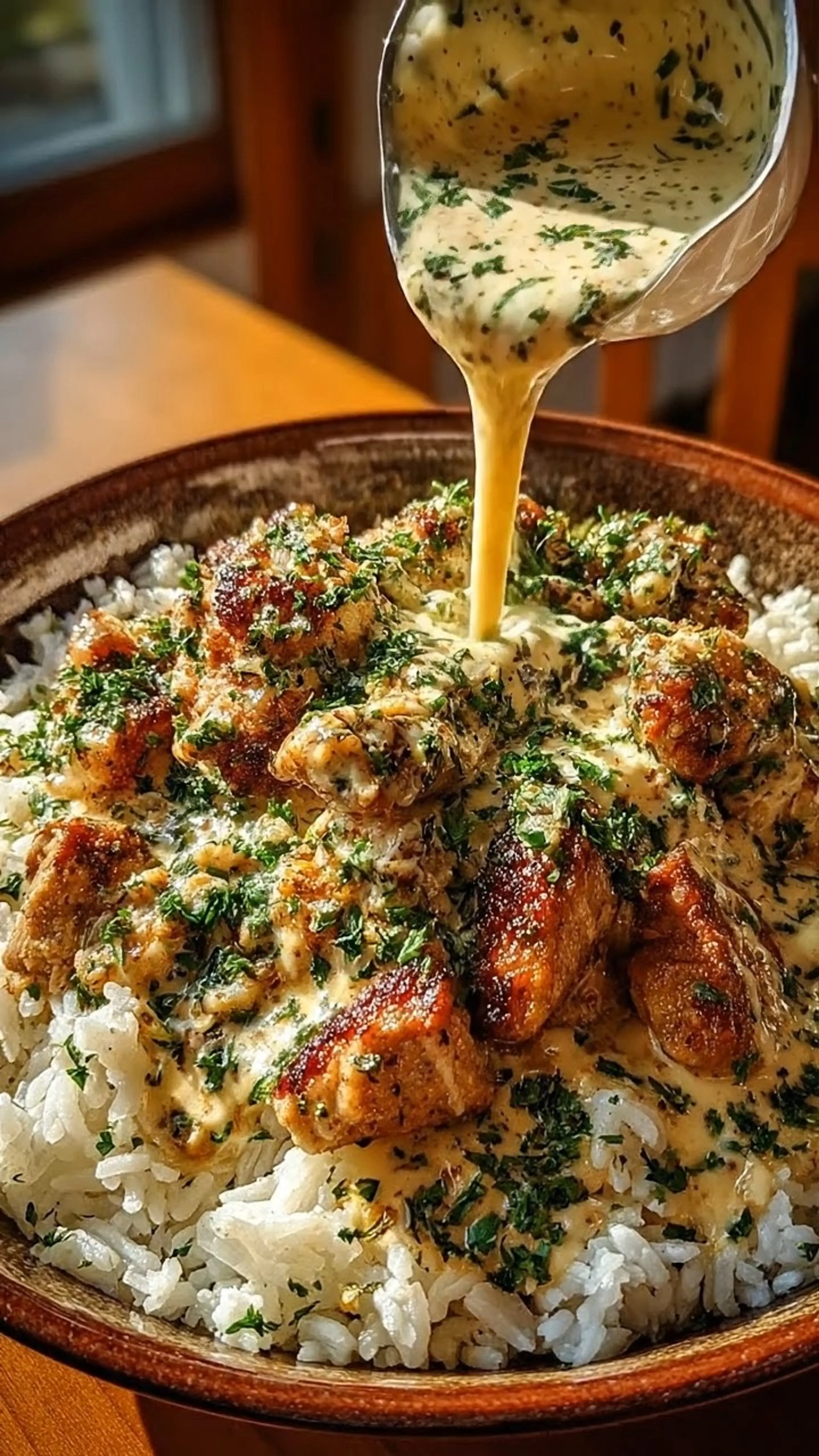 Creamy Garlic Butter Chicken & Rice