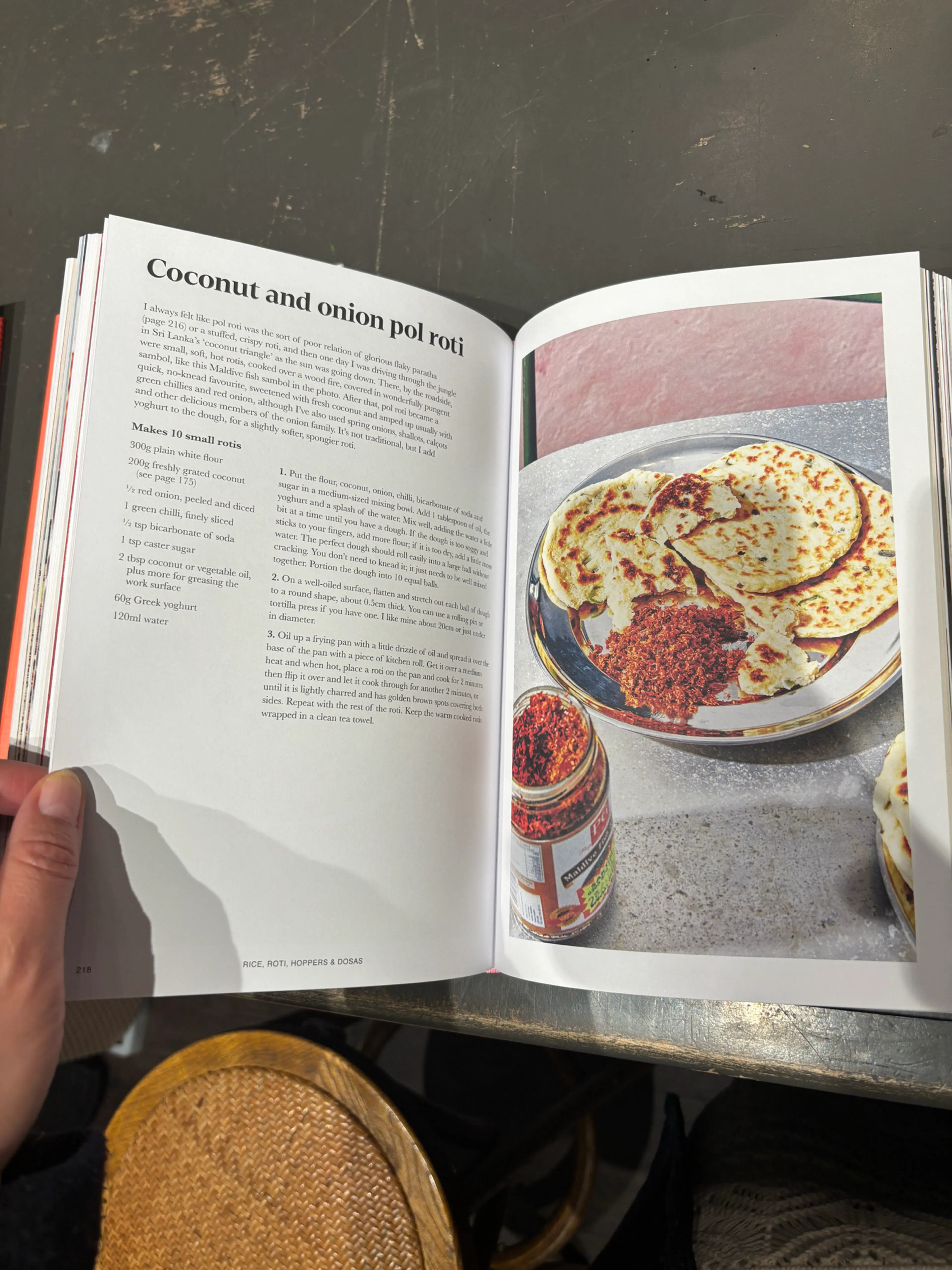 Coconut and onion pol roti