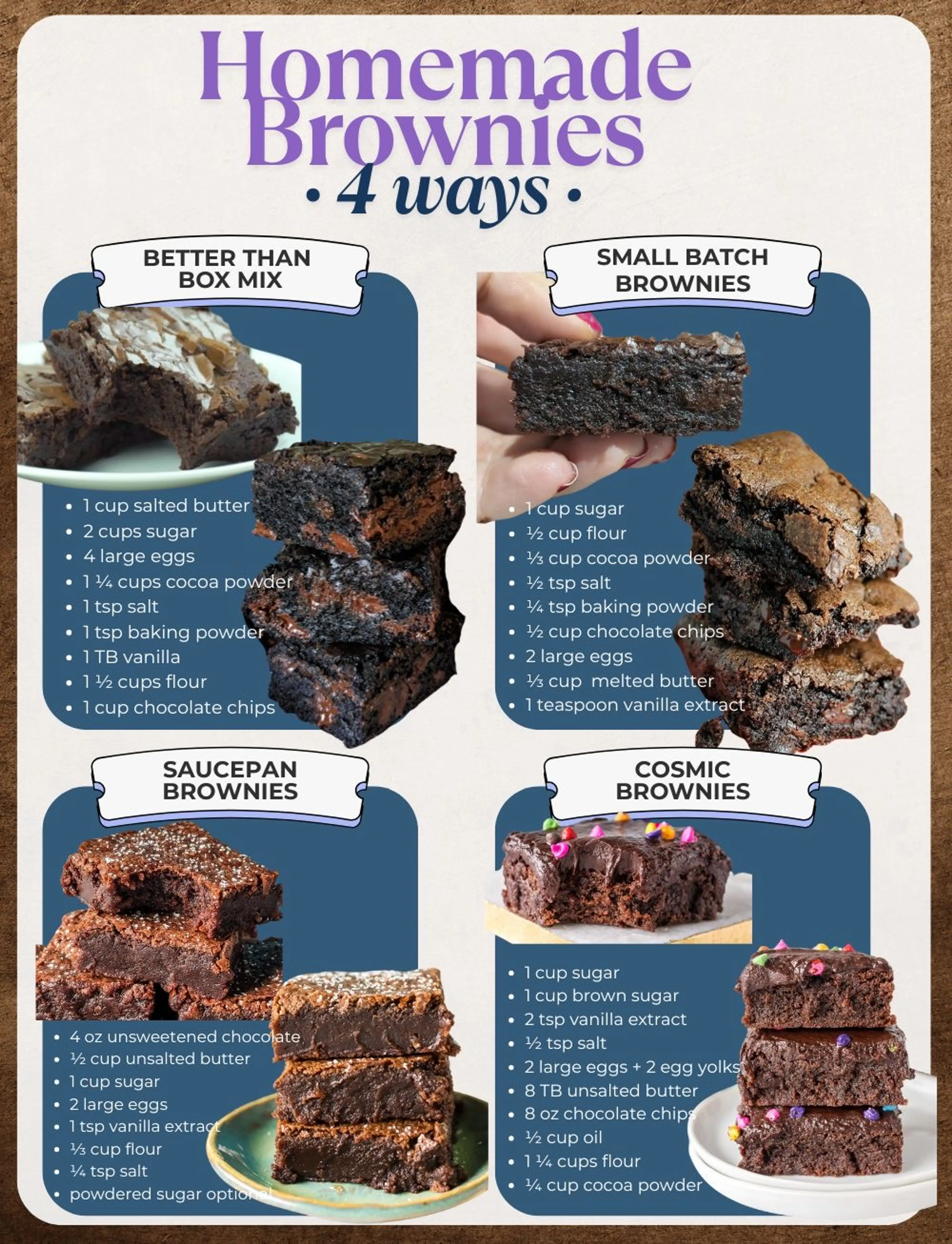 Homemade Brownies - 4 Ways! I Love Brownies and Once You Mak