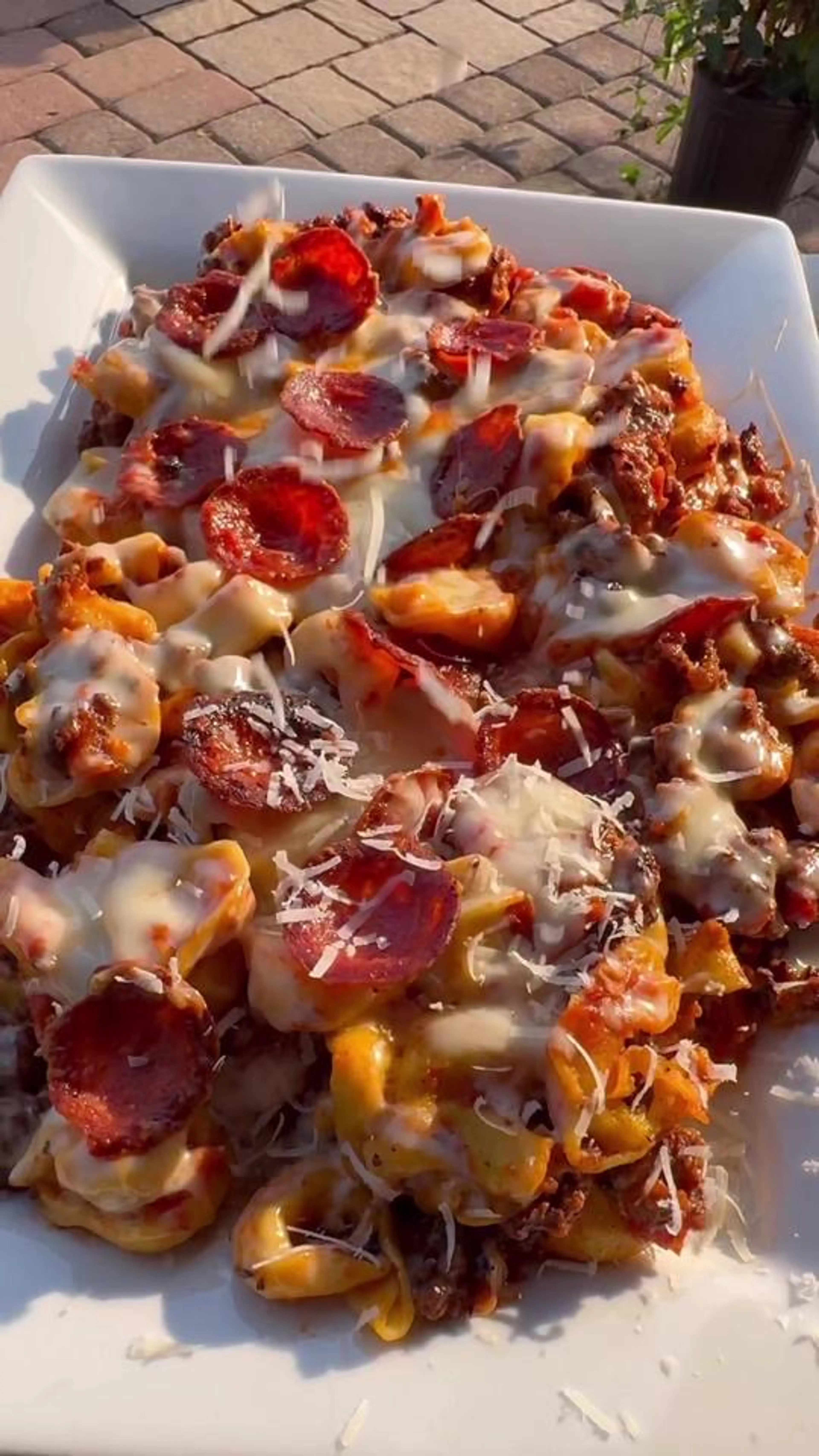 Cheesy Pizza Tortellini on the Griddle Is an Easy Dinner the