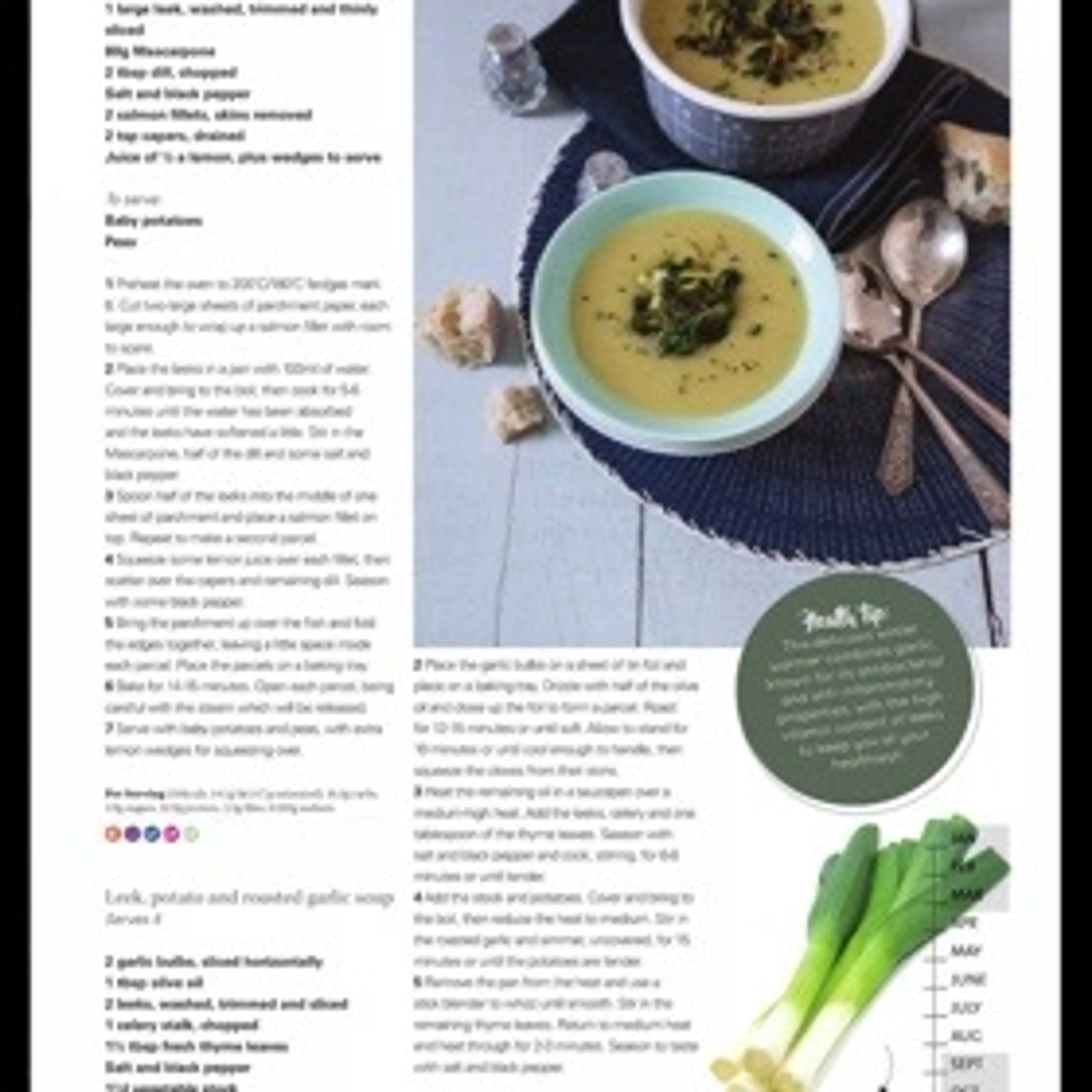 Leek, Potato & Roasted Garlic Soup