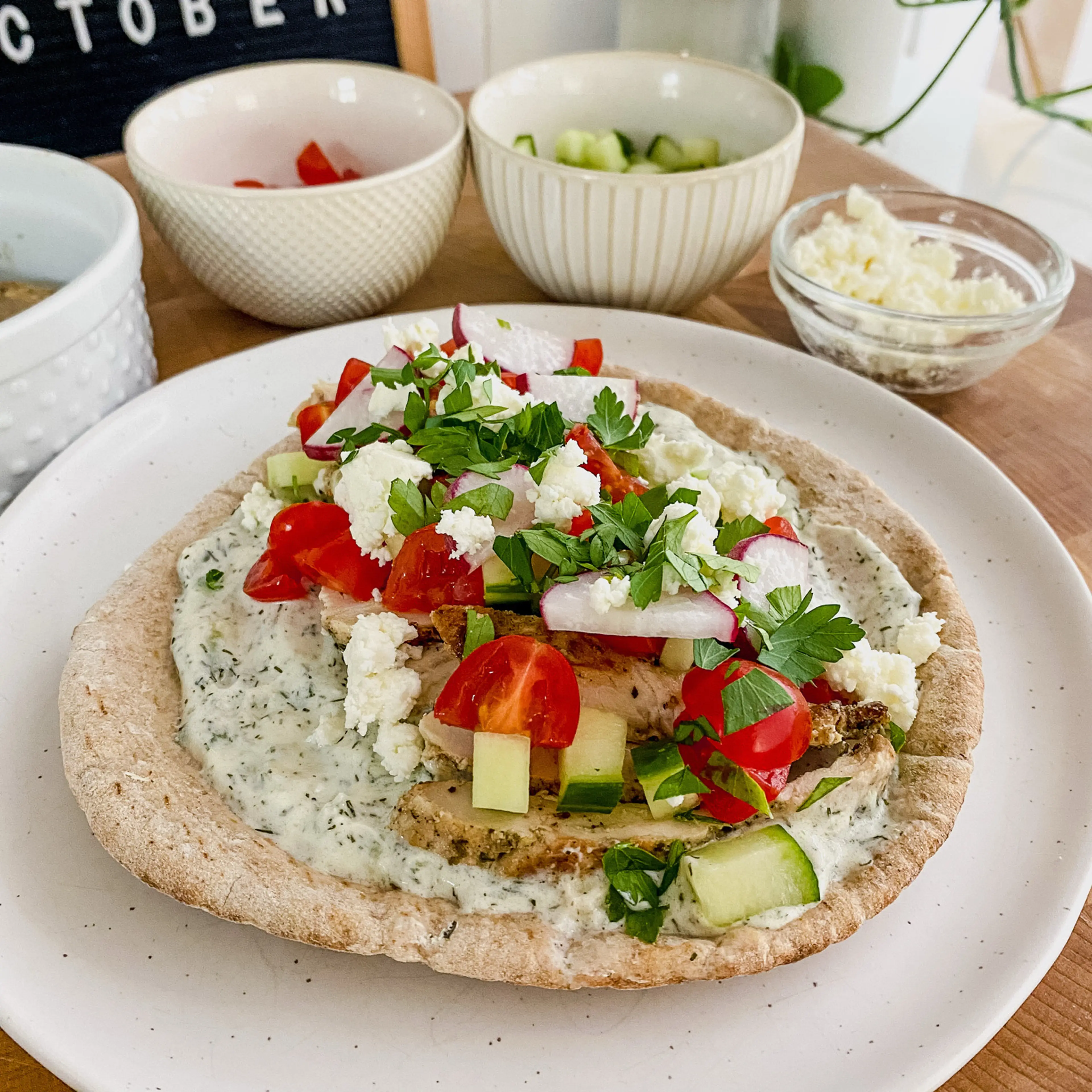 Easy Greek Chicken Pitas