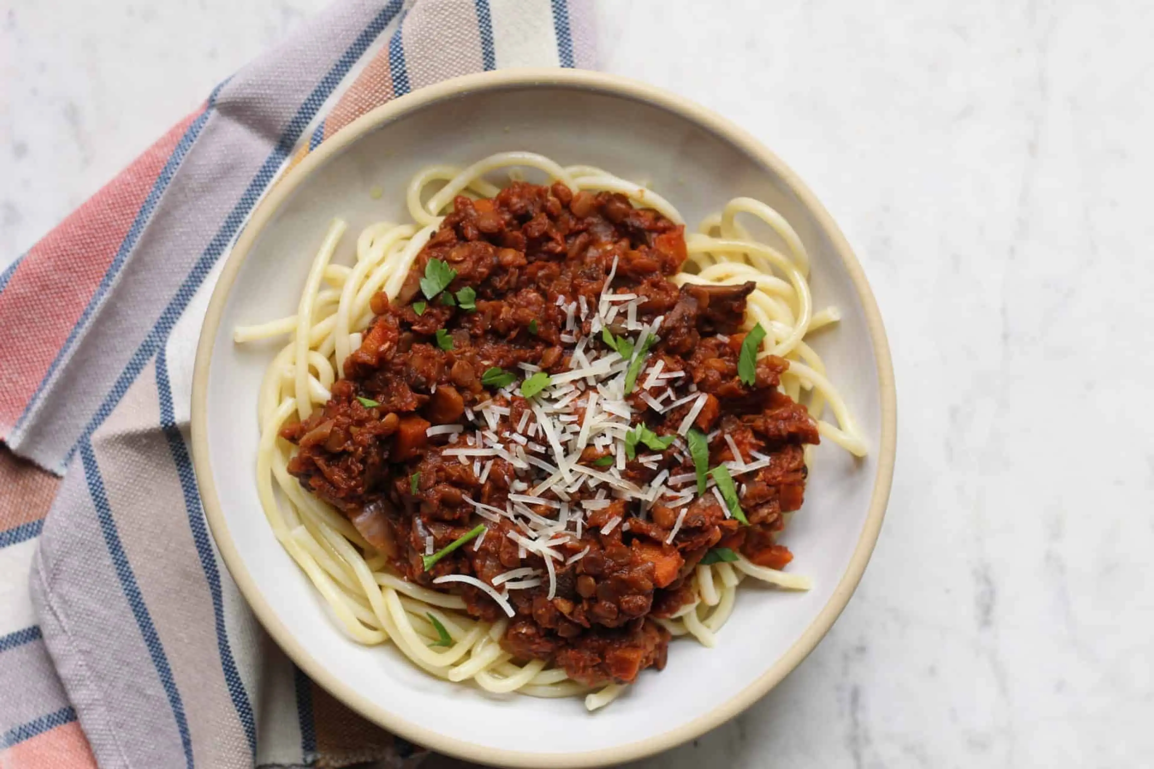 Slow Cooker Lentil and Mushroom Bolognese