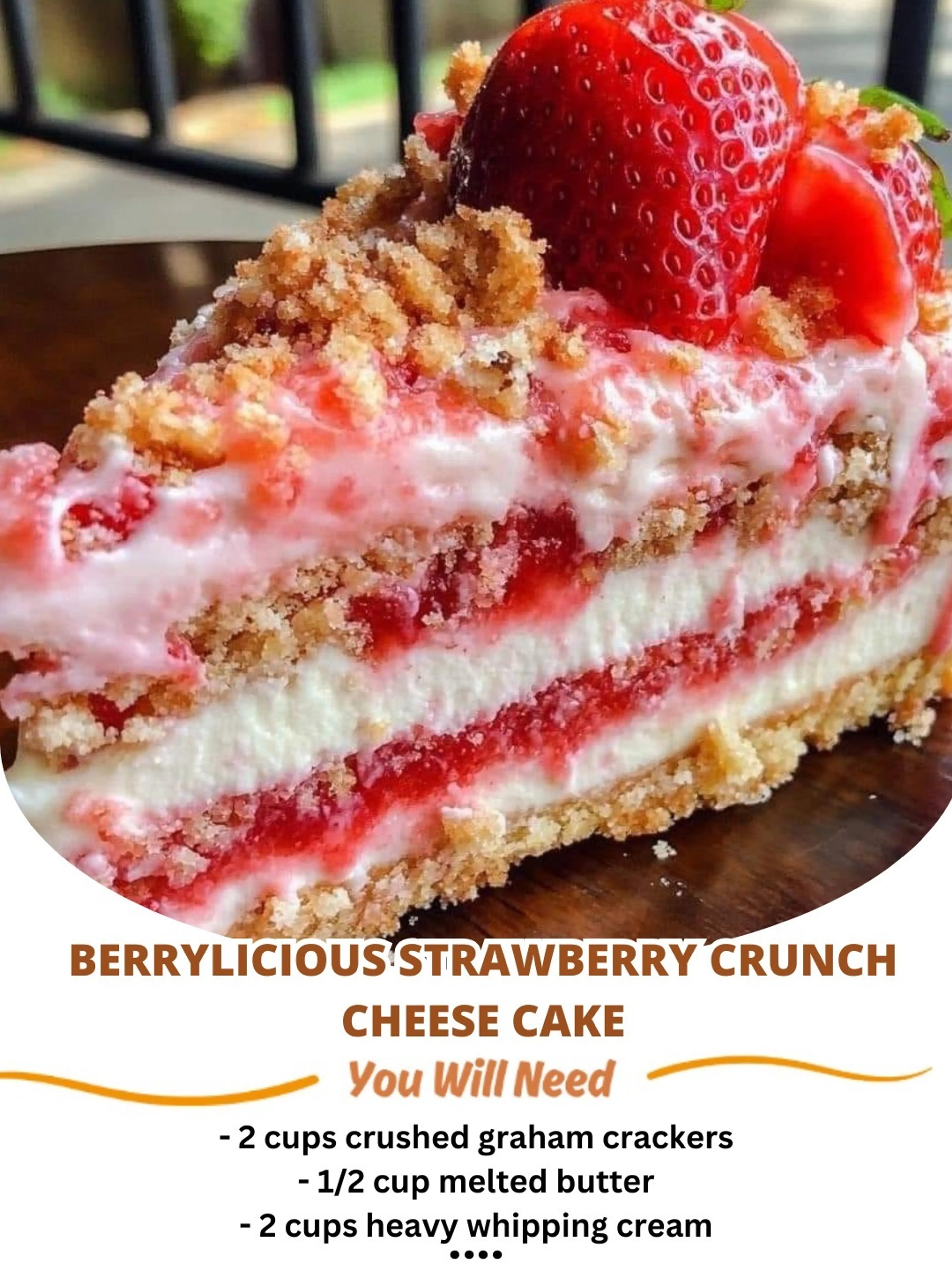 Berrylicious Strawberry Crunch Cheese Cake