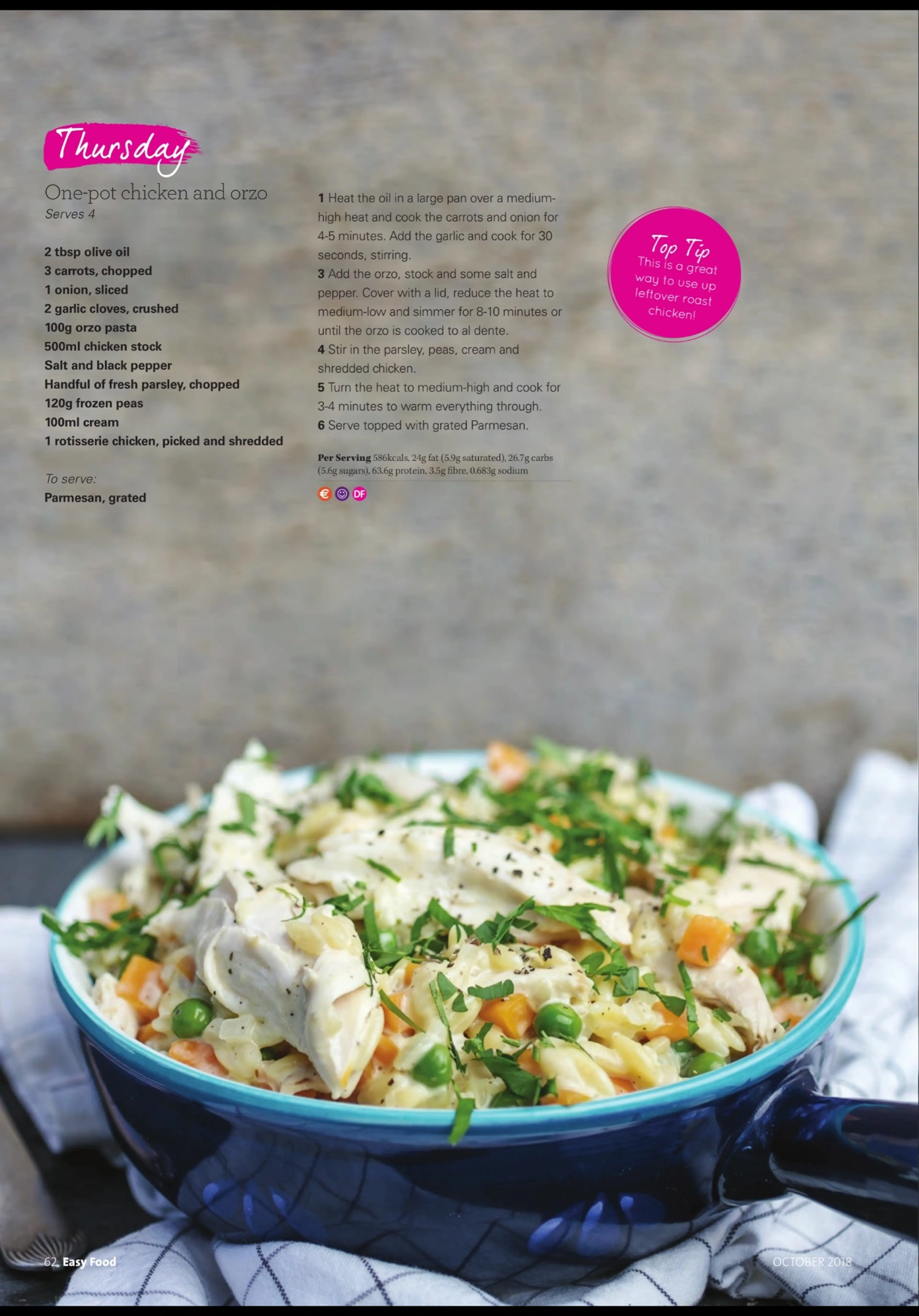 One-pot chicken and orzo