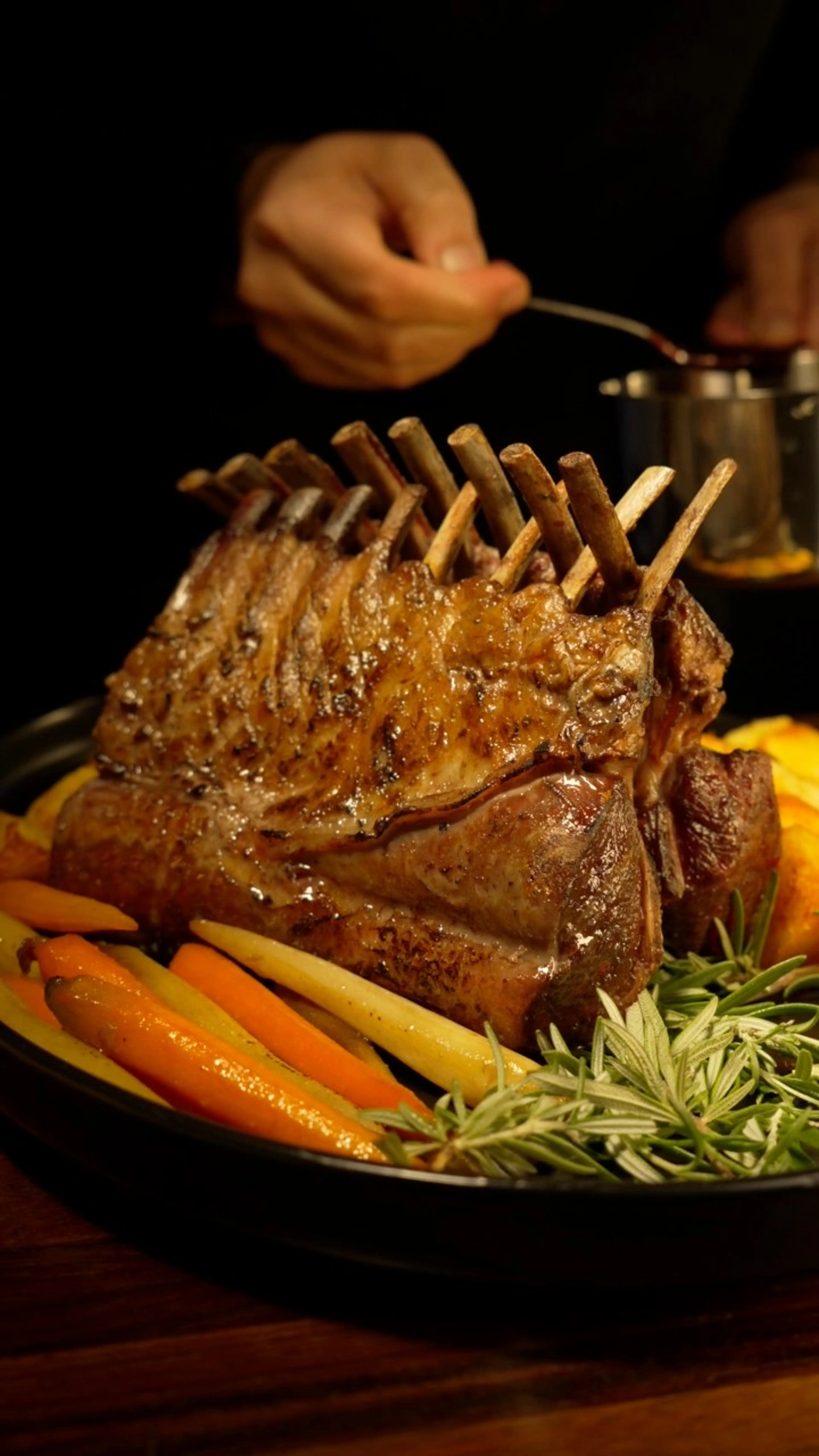 Spit Roasted Racks of Lamb