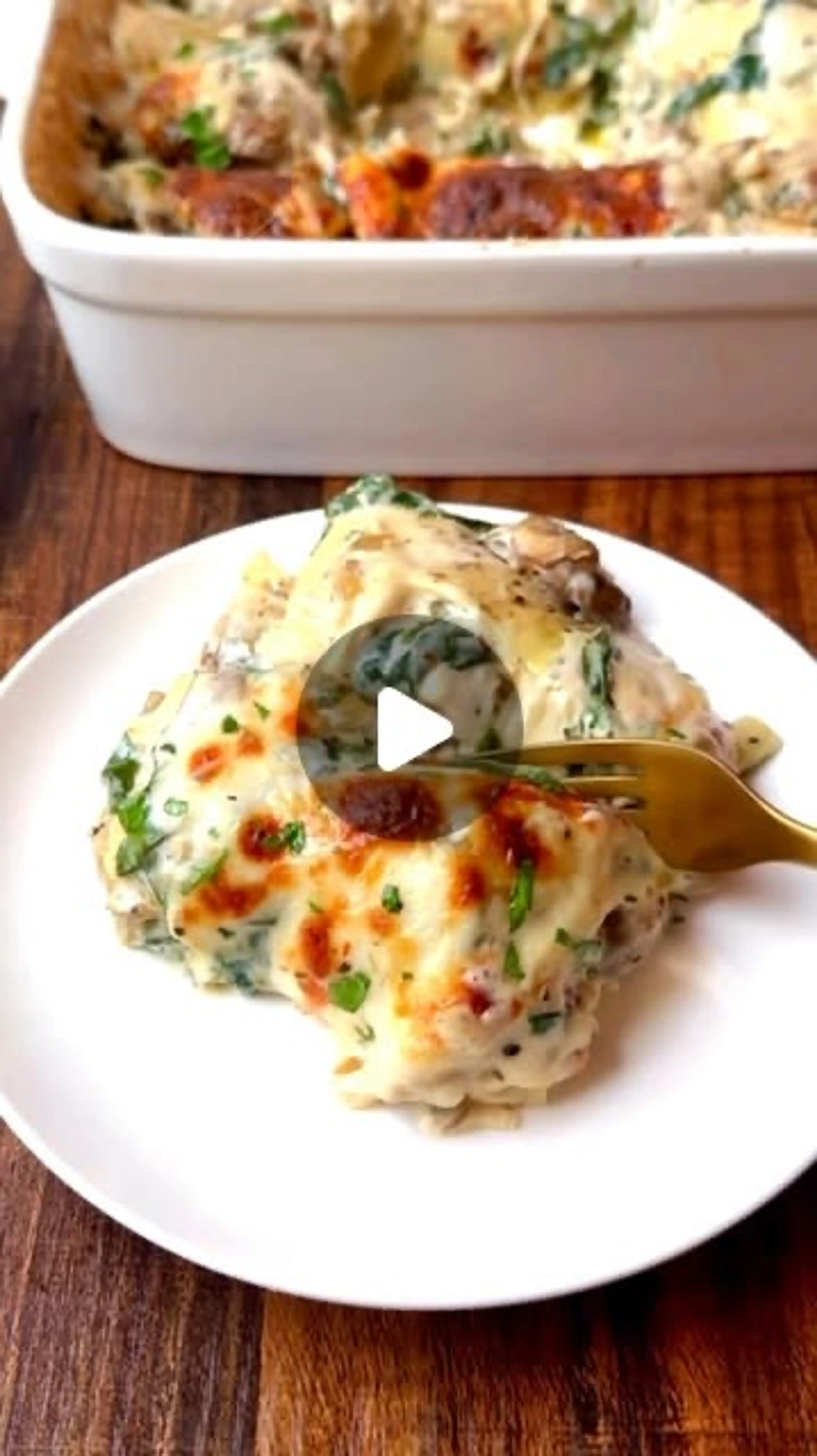 White Lasagna with Greens, Gruyere, and Garlic