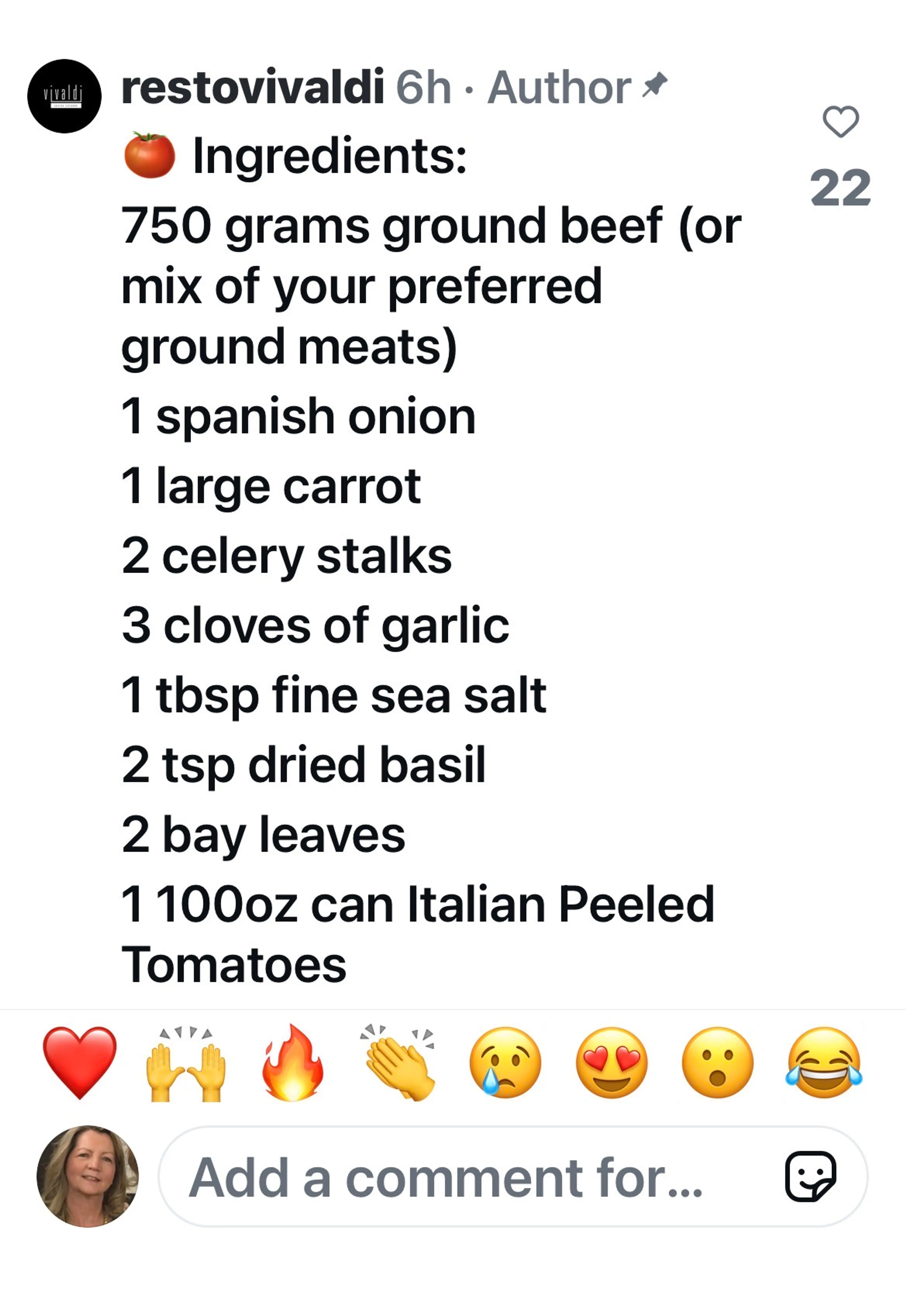 Vivaldi Meat Sauce