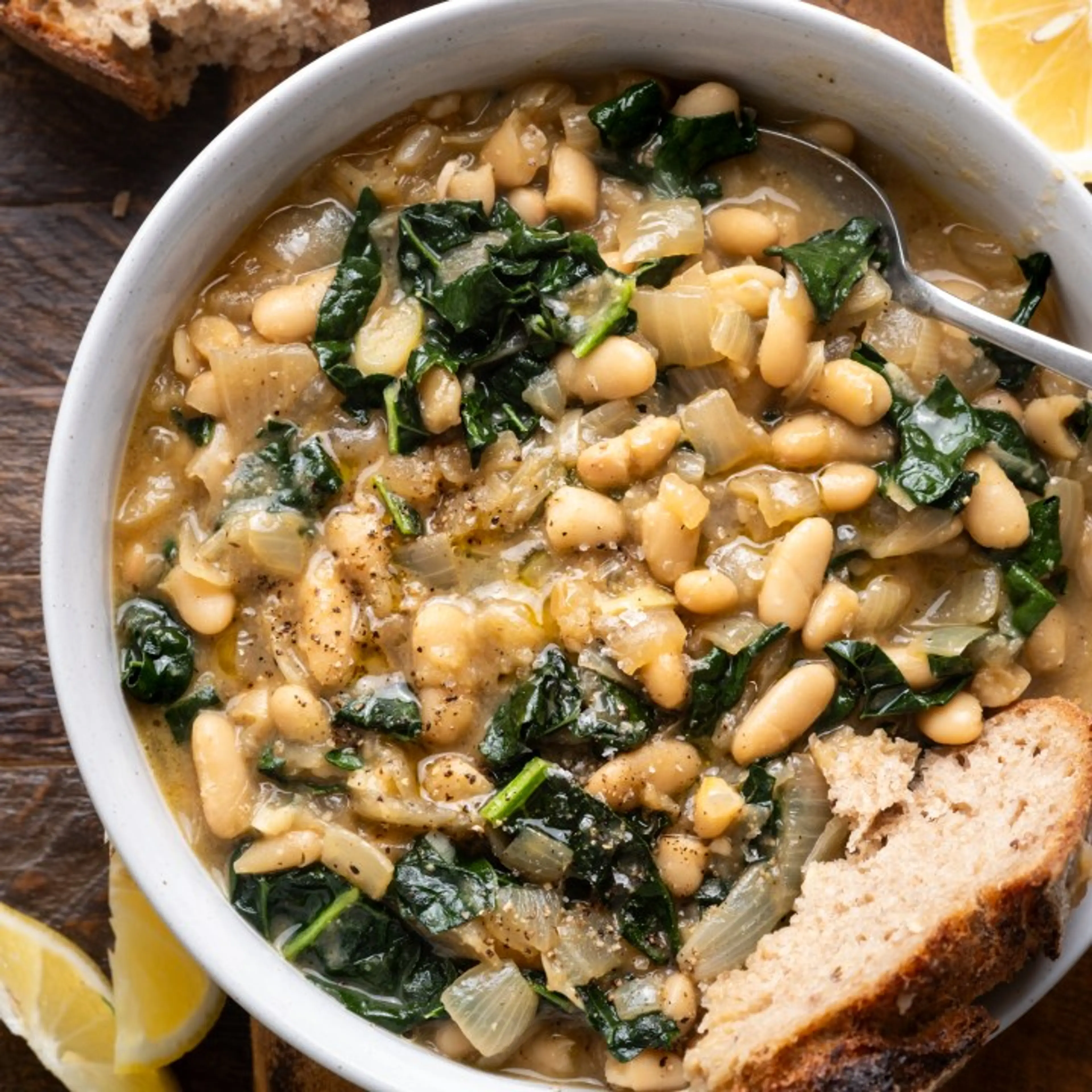 Jammy Onion and Miso Beans