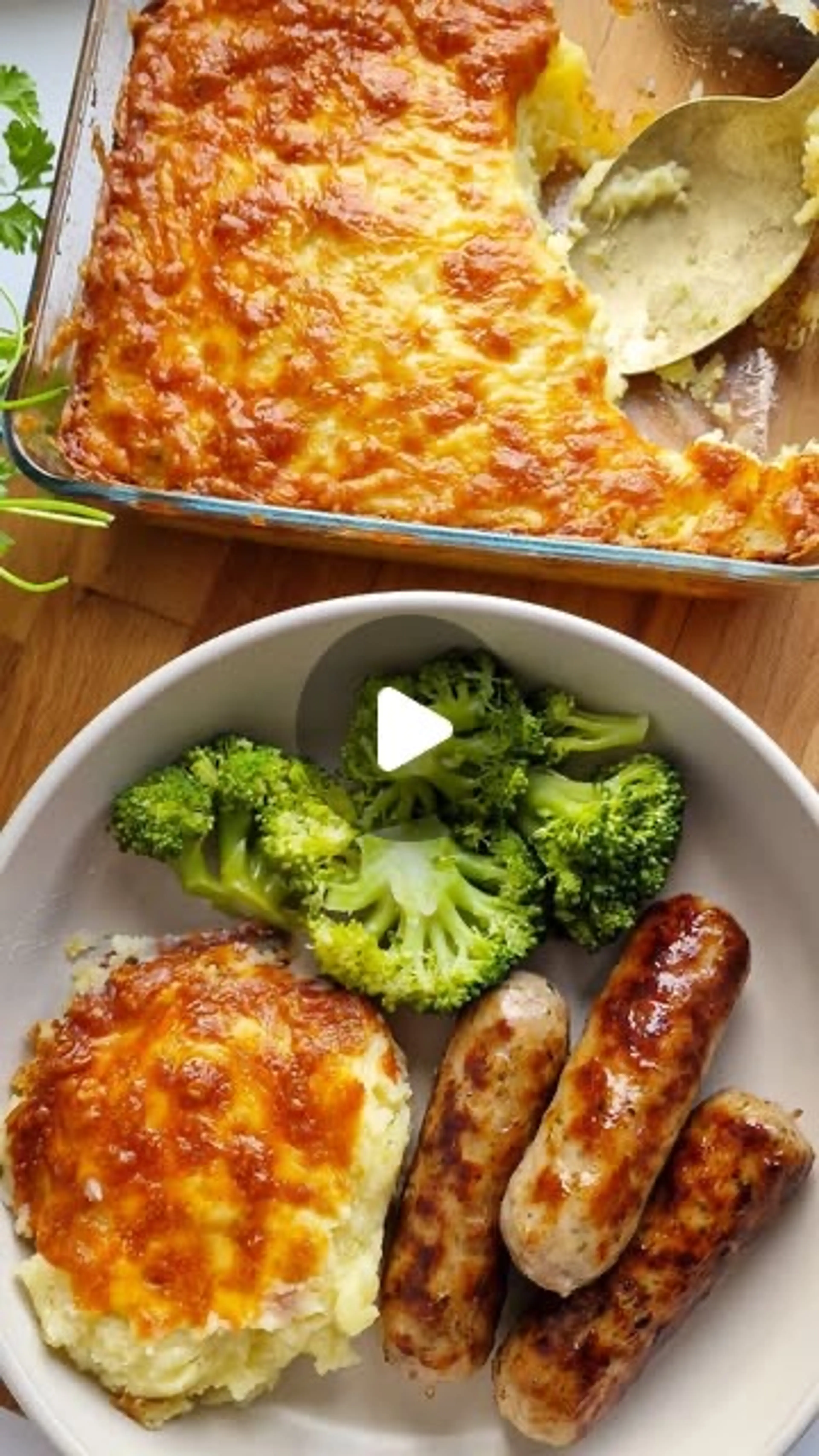 Cheesy Garlic Mashed Potato Bake