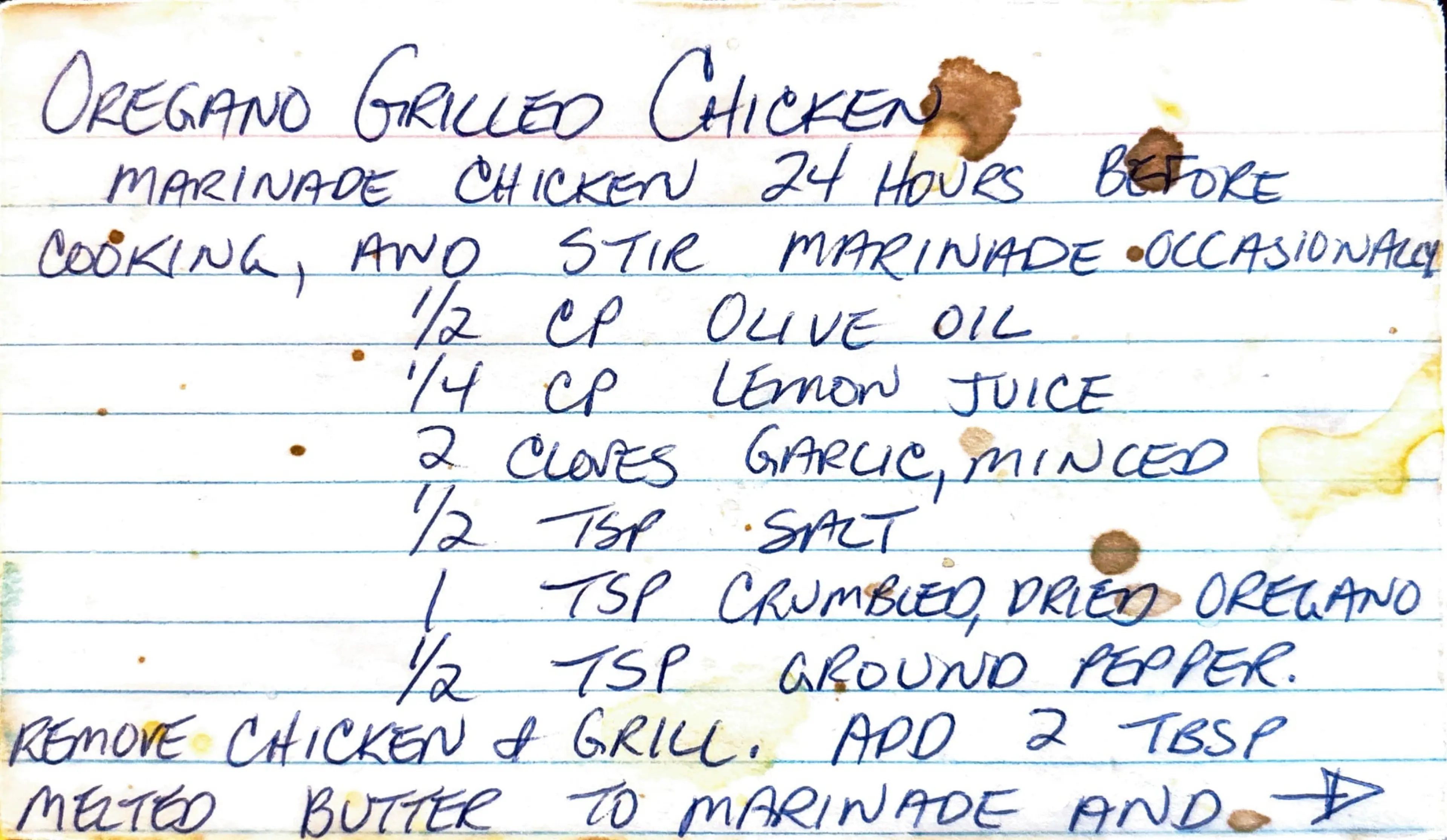 Oregano Grilled Chicken