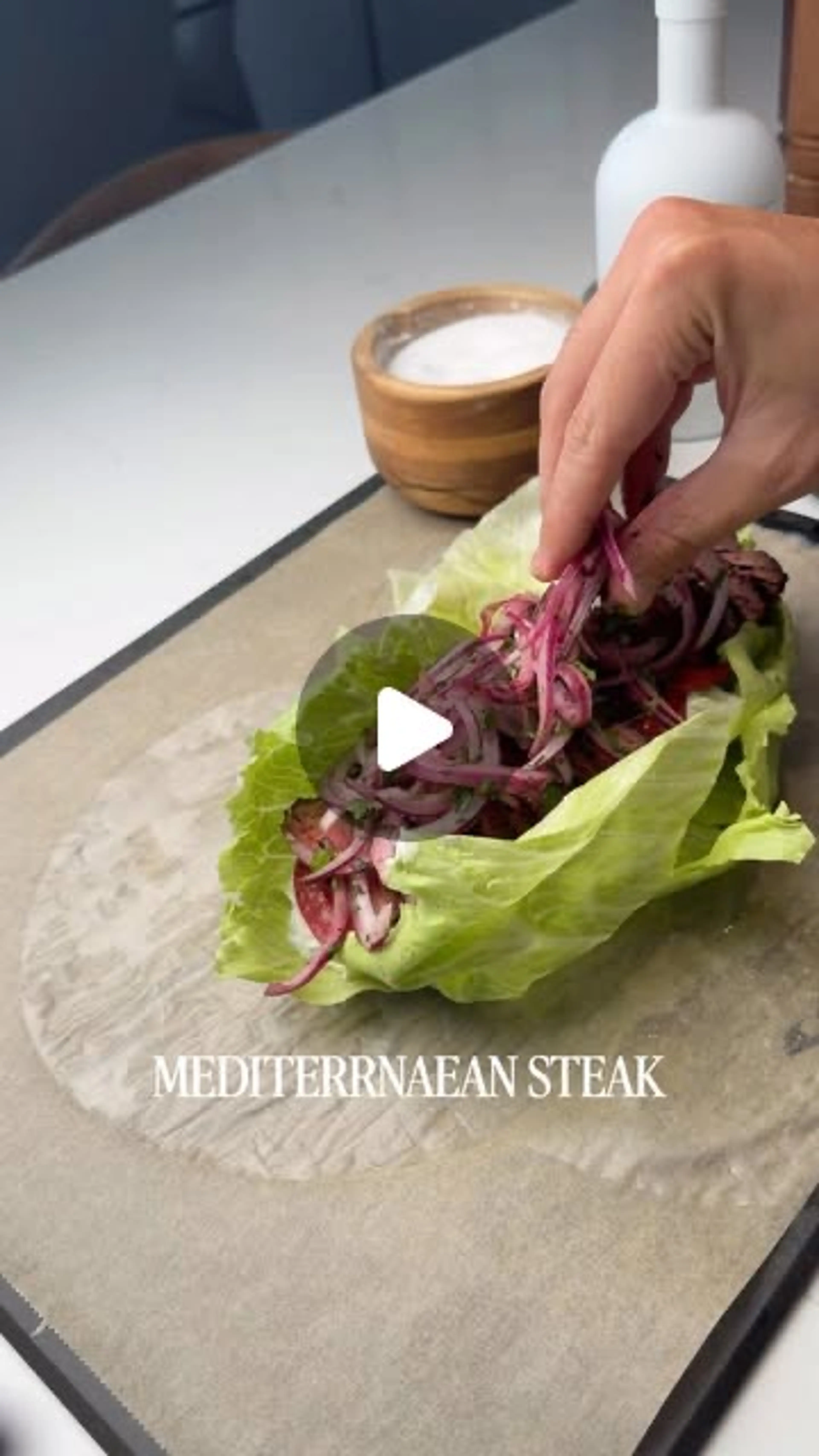 Mediterranean Steak Rice Paper Wraps