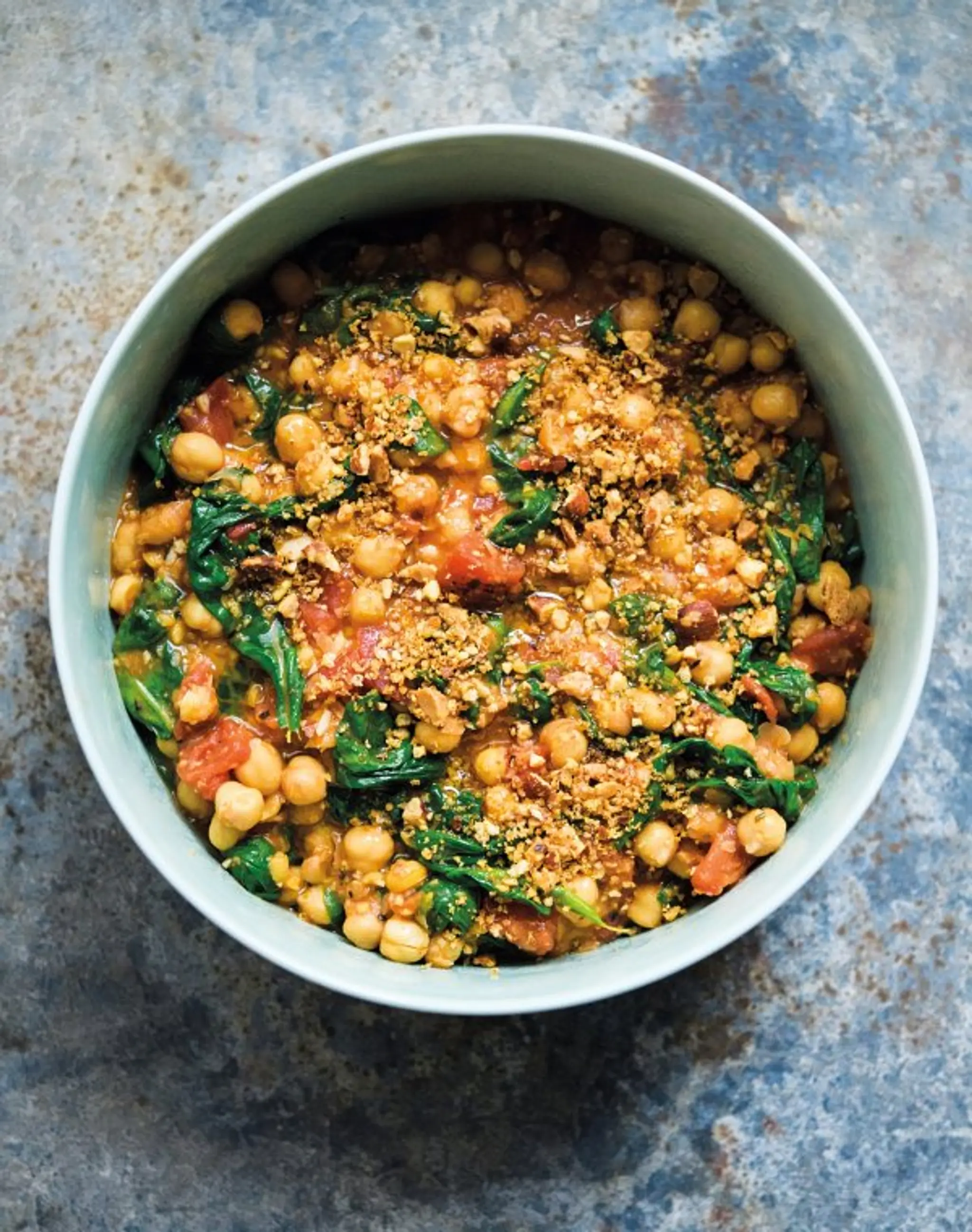 Braised Chickpeas and Spinach with Smoked Paprika and Garlic