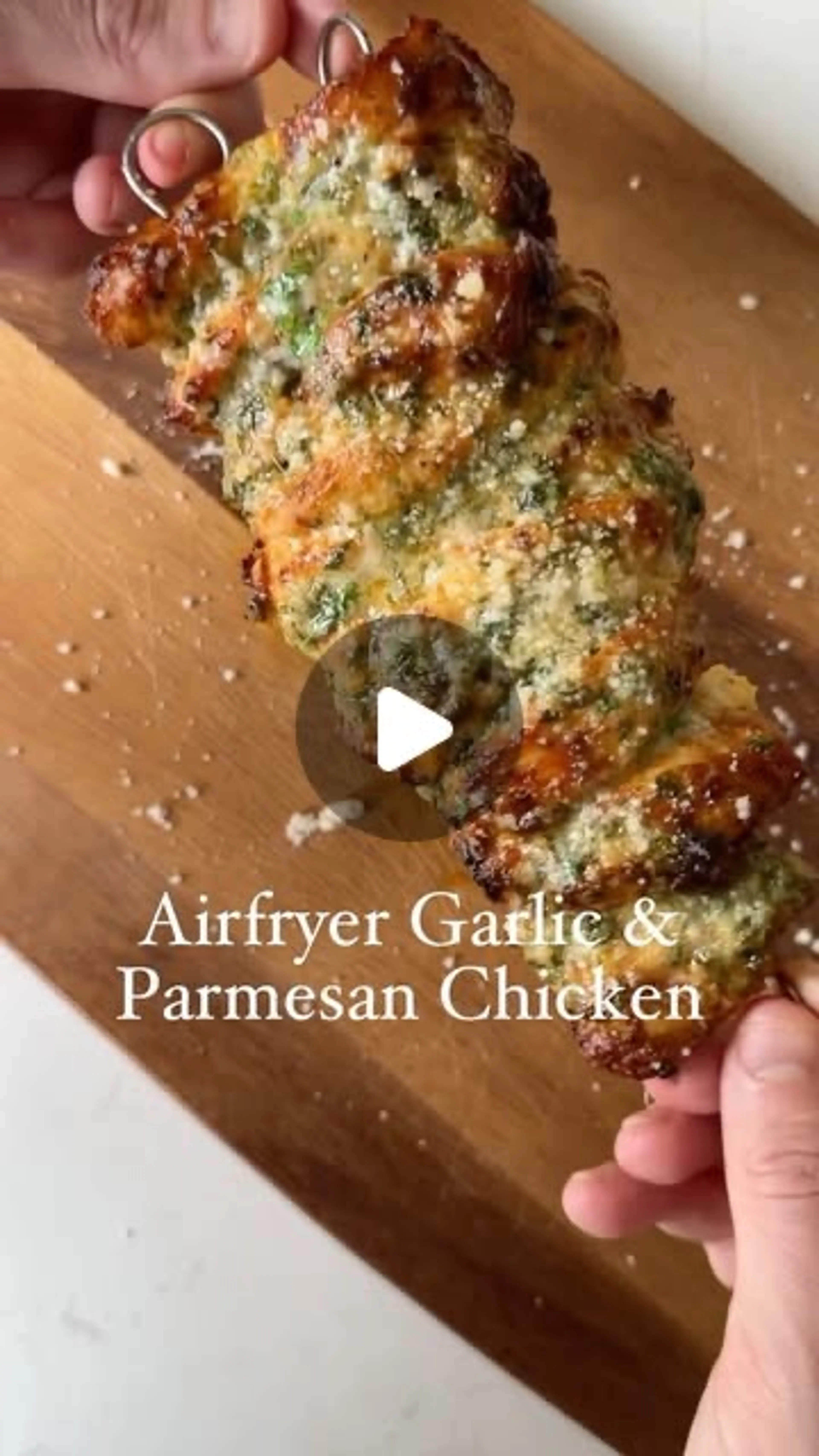 Air Fryer Garlic Parmesan Chicken Skewers
