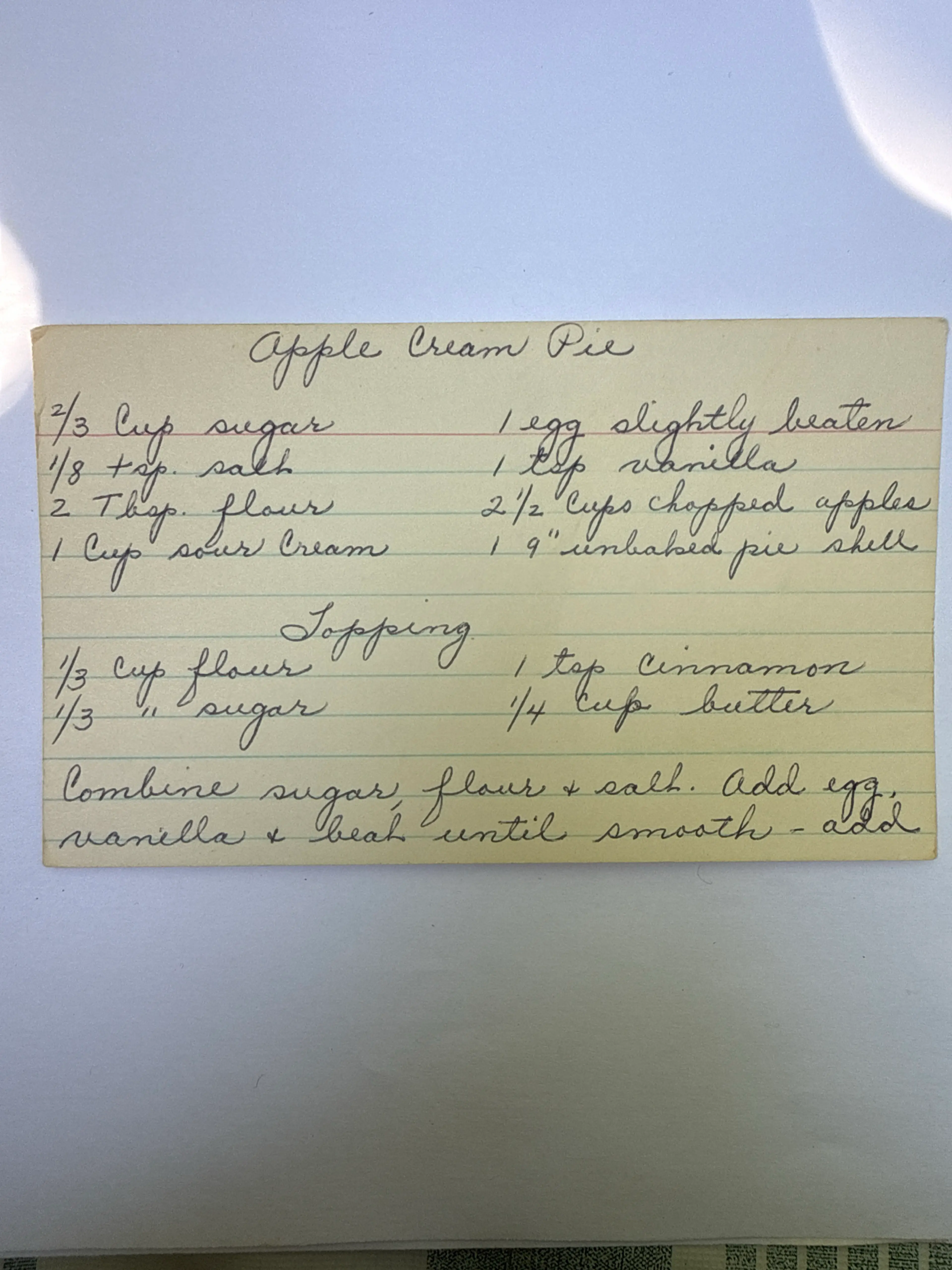 Apple Cream Pie
