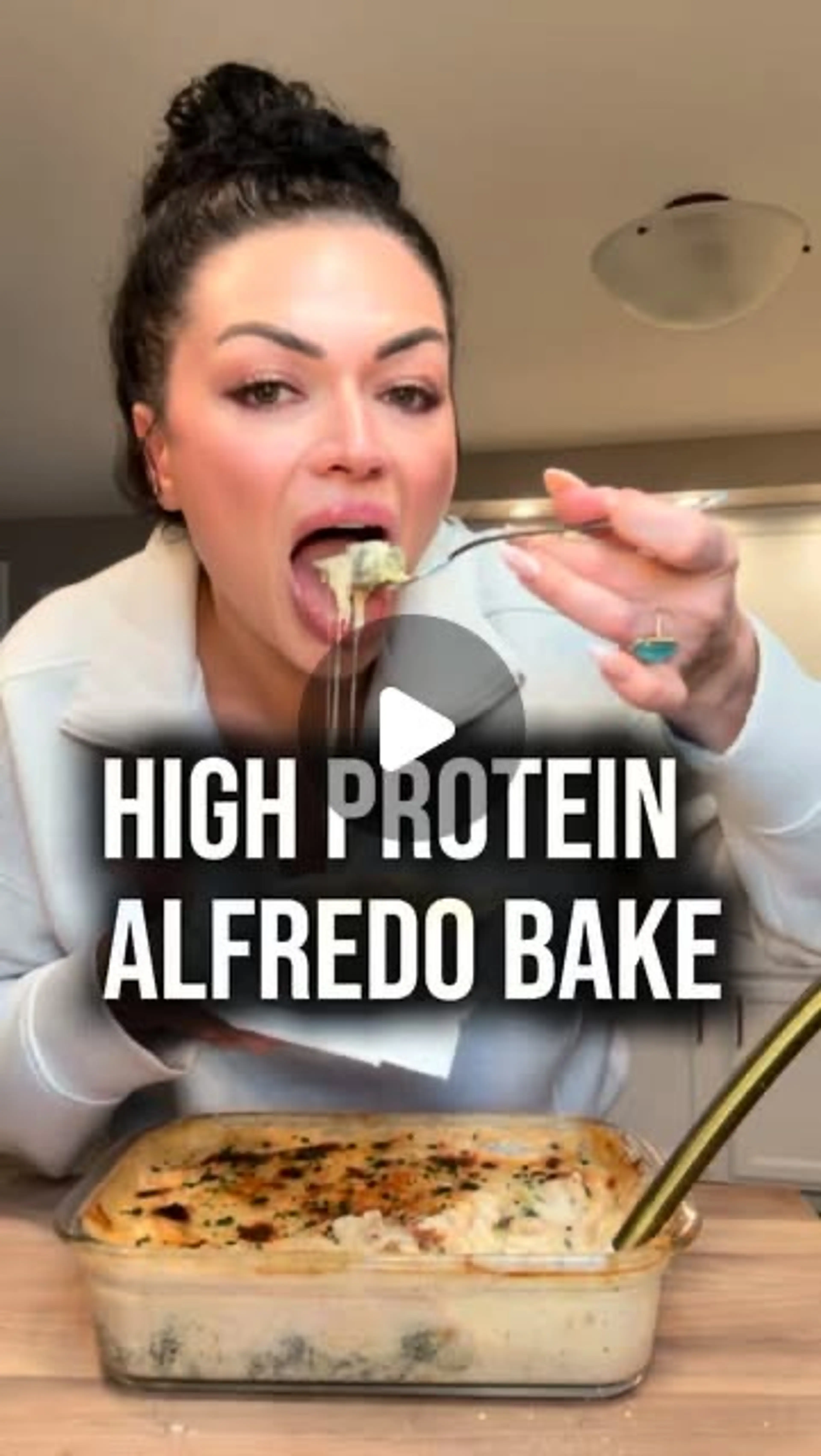 High-protein Chicken Alfredo Bake