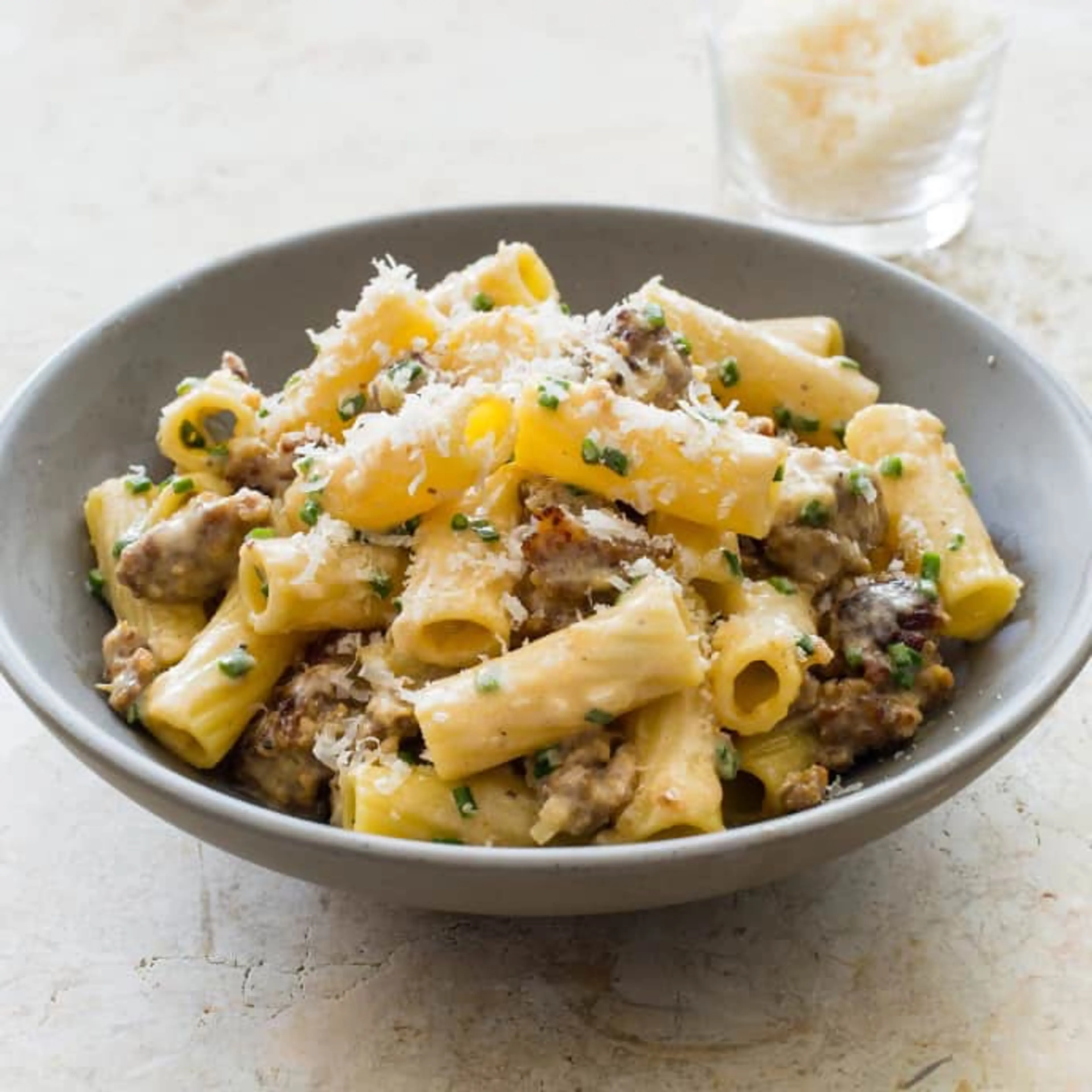 Rigatoni With Sausage And Chives (ATK)