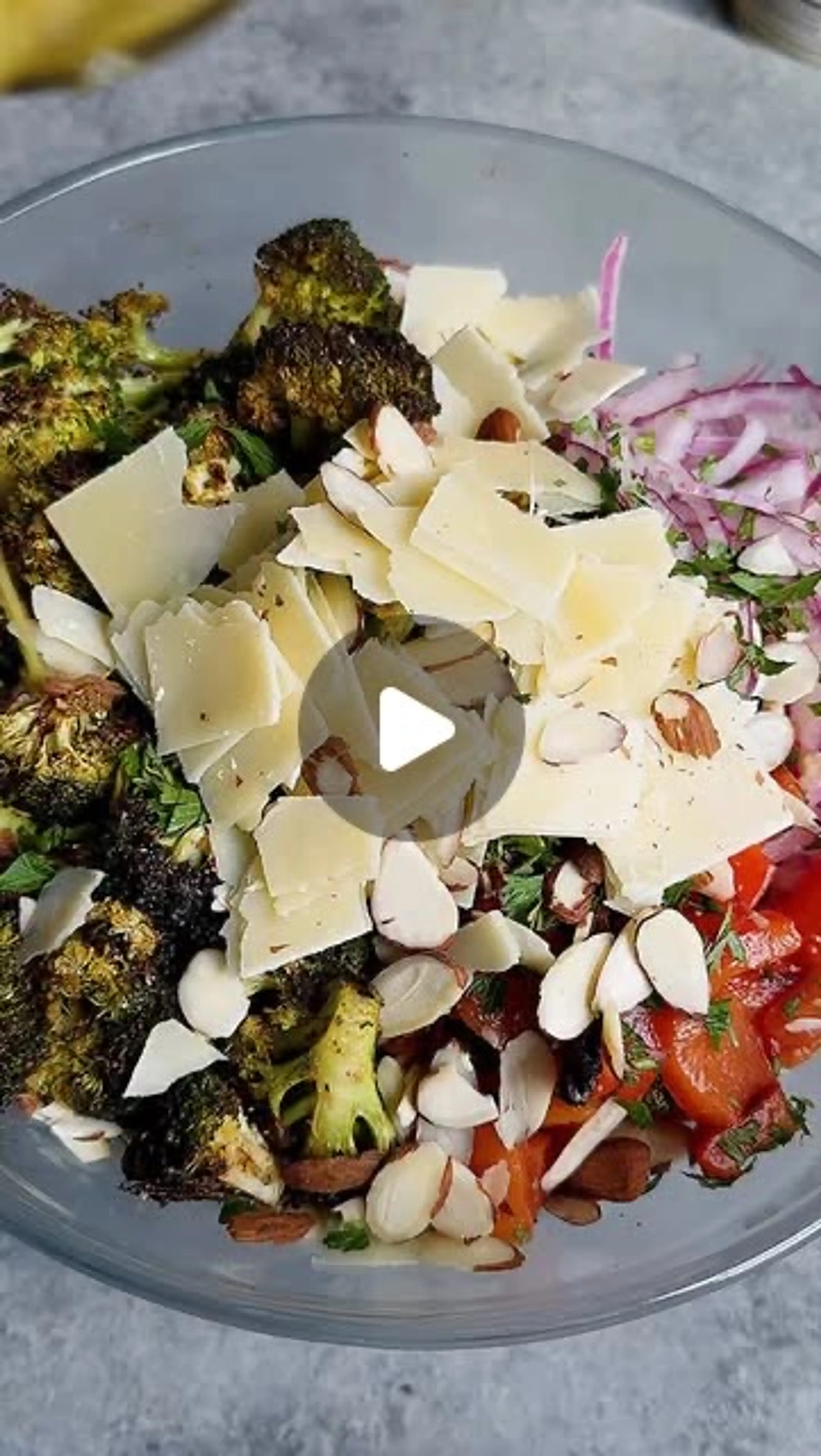 Roasted Broccoli, White Bean & Parmesan Salad with Lemon-cap