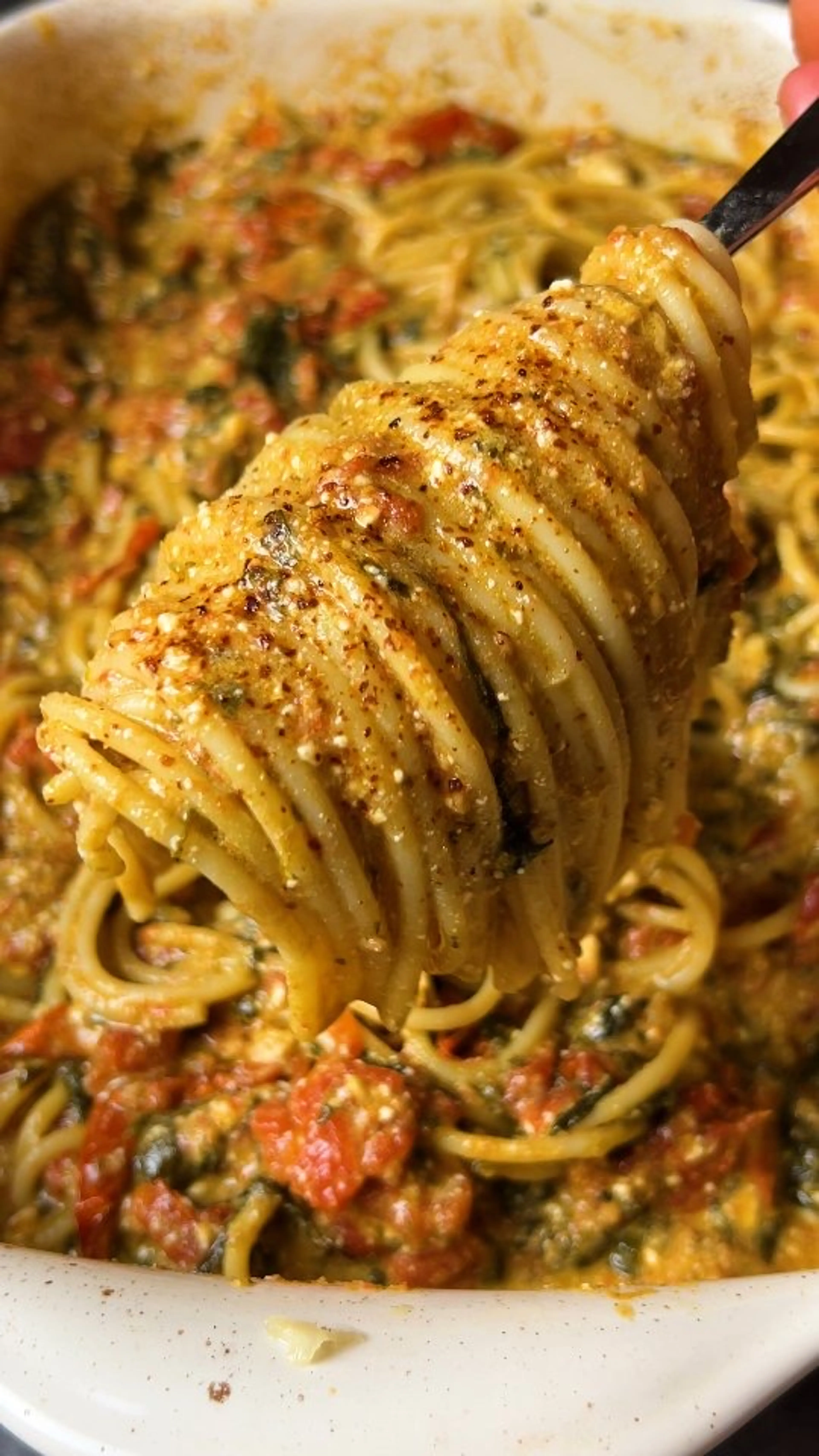 Baked Tomato & Spinach Pasta