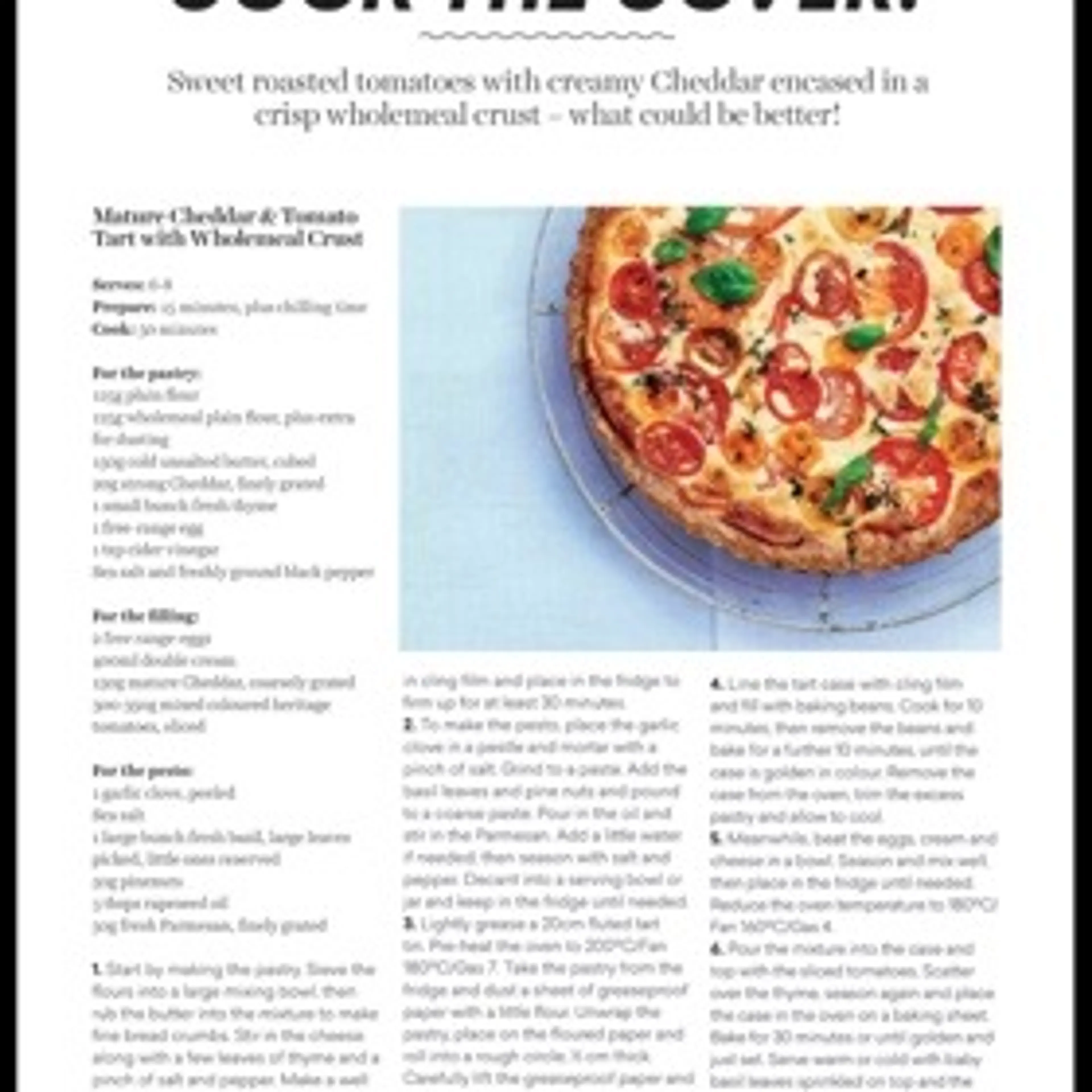 Mature Cheddar & Tomato Tart with Wholemeal Crust