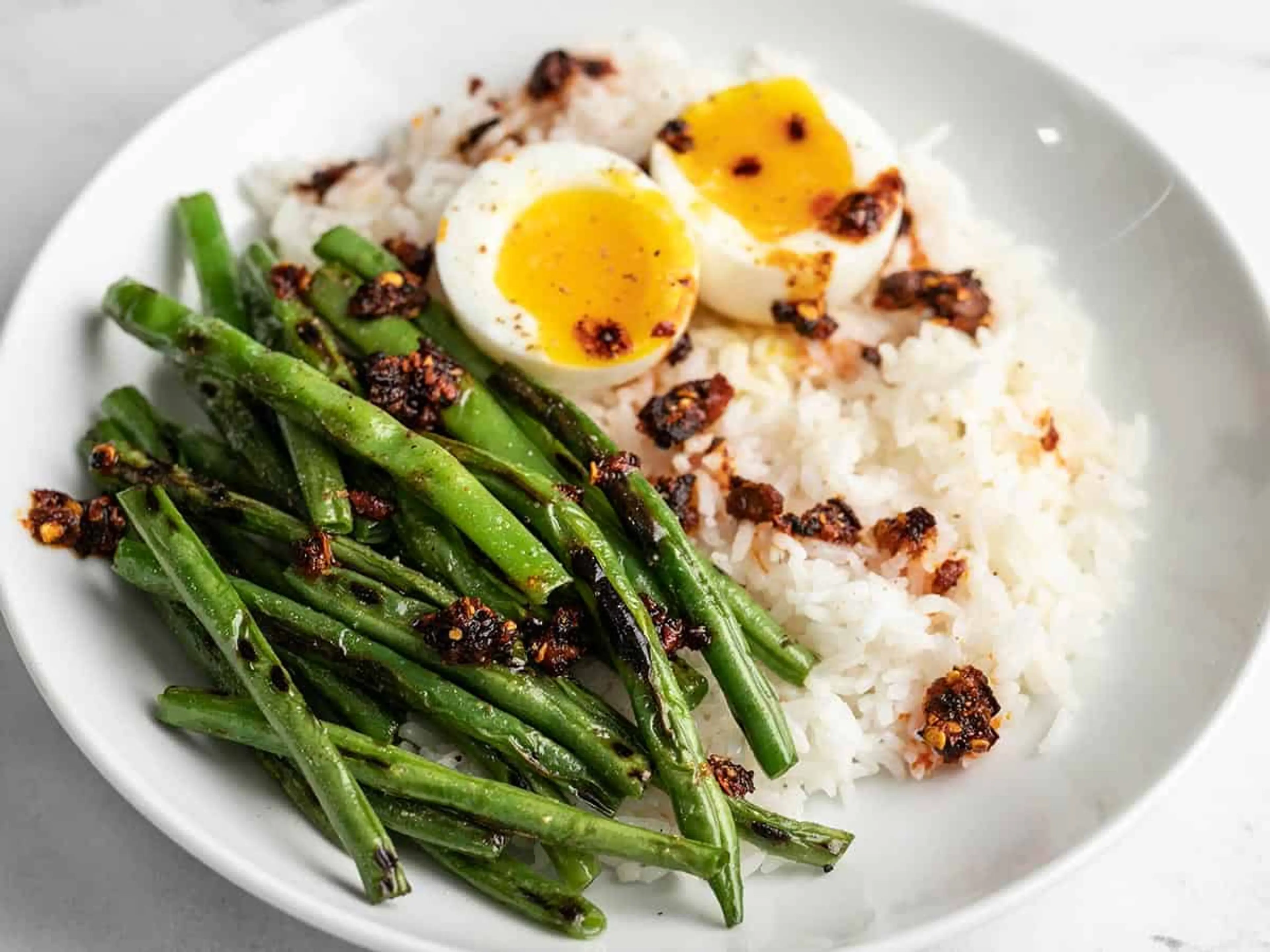 Blistered Green Bean Rice Bowl